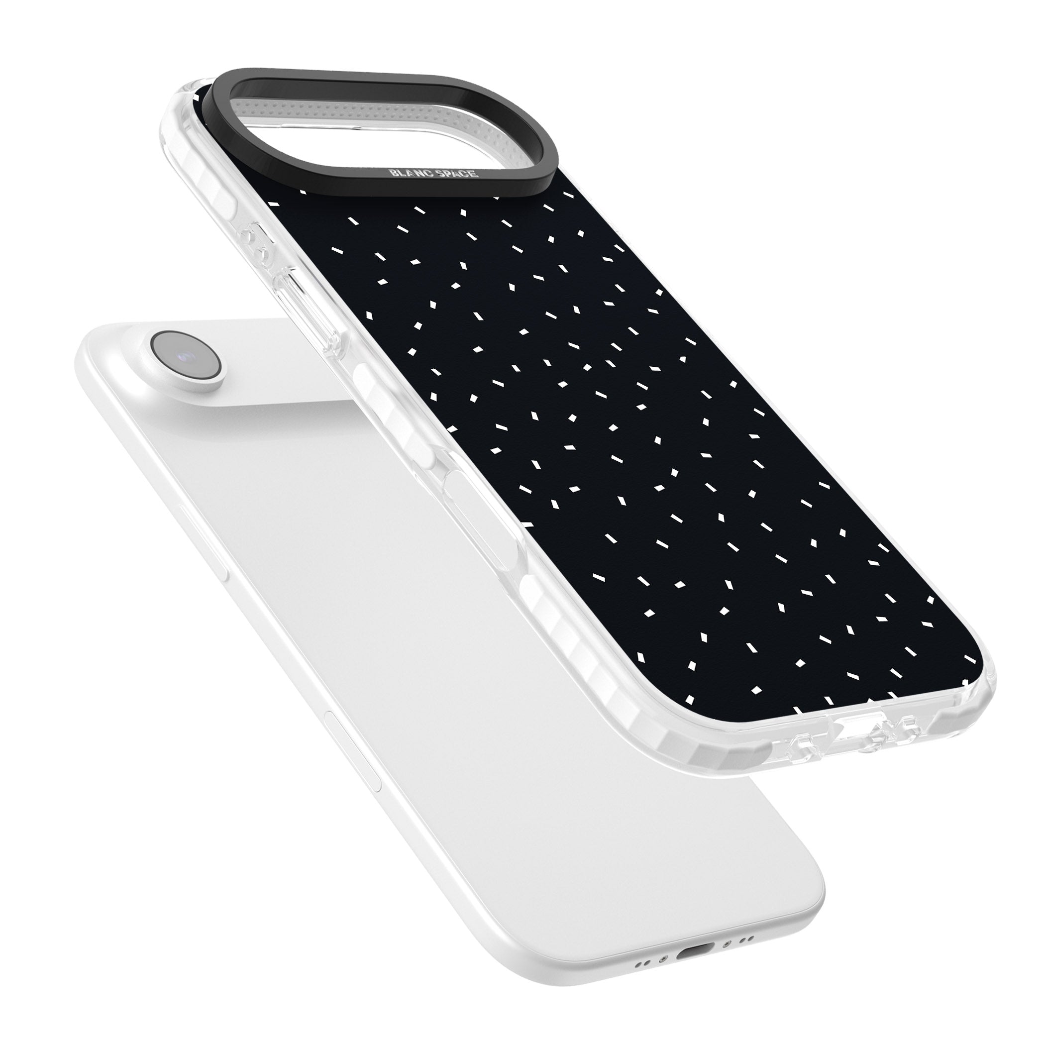 Confetti (Black) iPhone 17 Air Impact Pro Clear Phone Case Colours