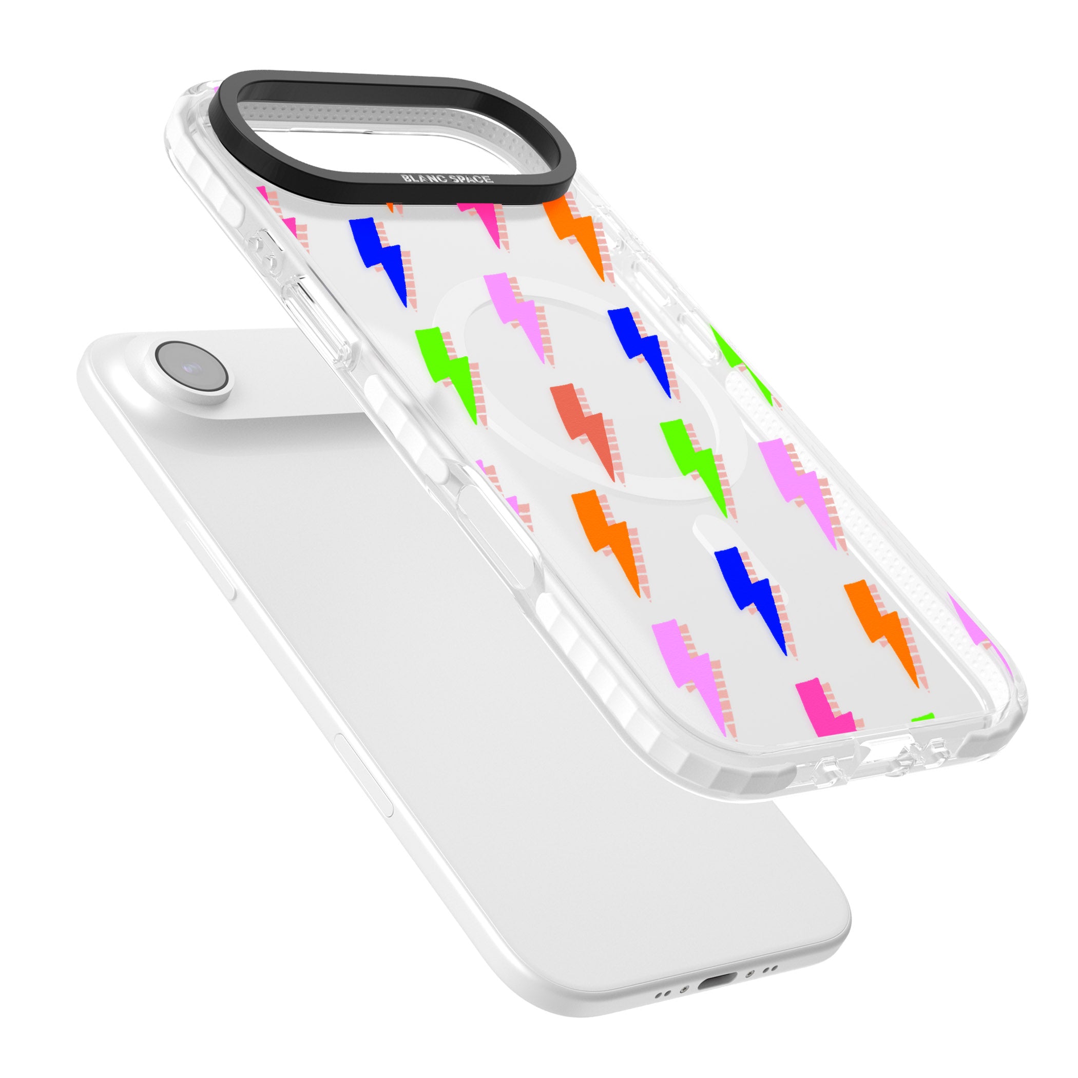 Rainbow Pop Lightning iPhone 17 Air Impact Pro Clear Phone Case Colours
