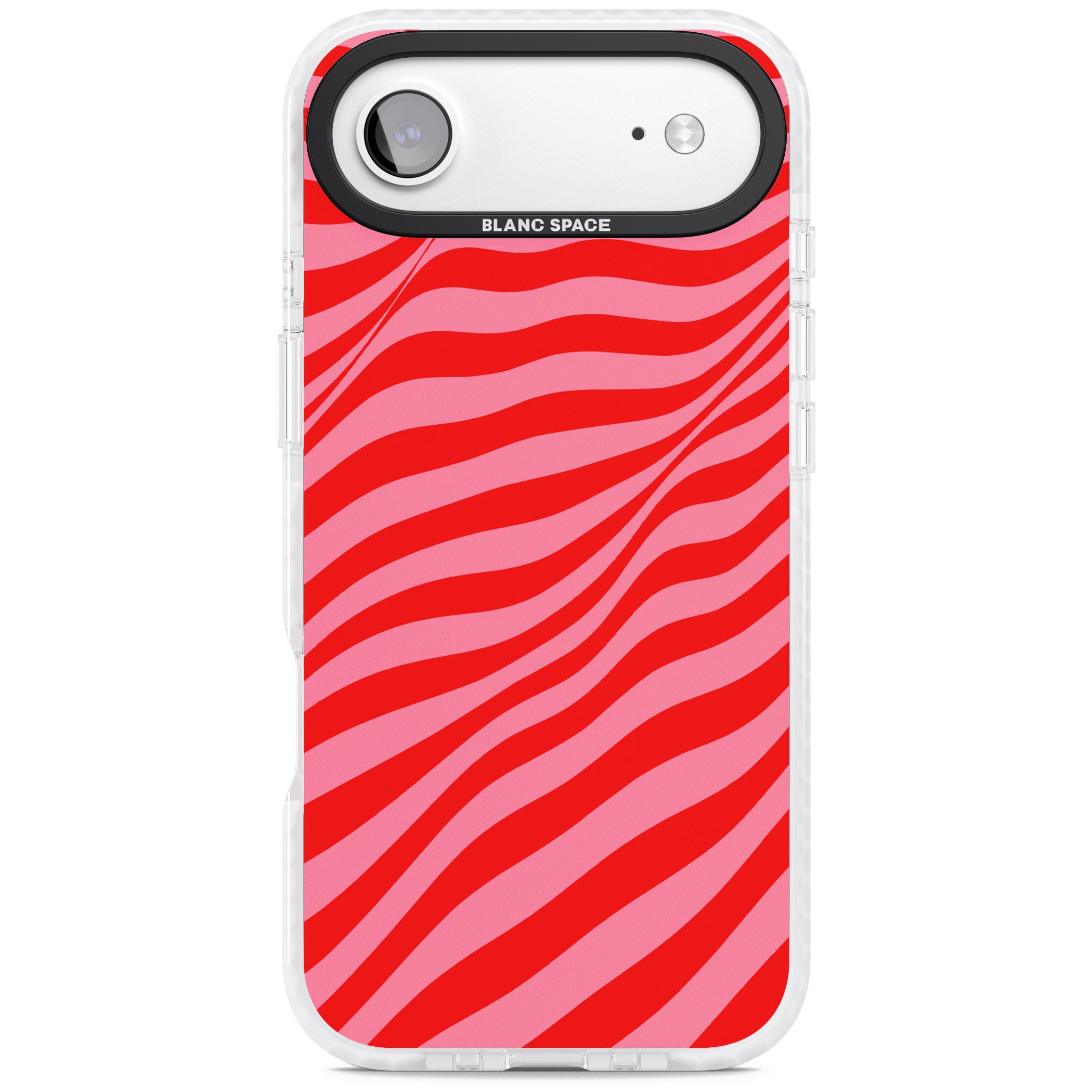 Pink & Red Distorted Line iPhone 17 Air Impact Pro Clear Phone Case
