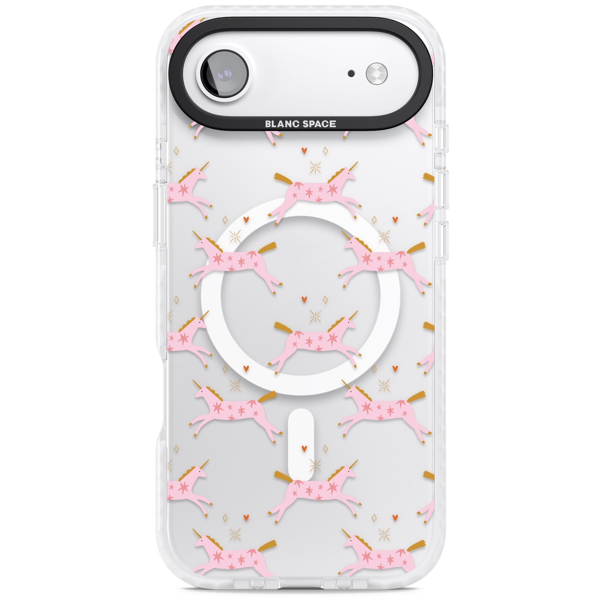 Pink Unicorn iPhone 17 Air Impact Pro Clear Phone Case