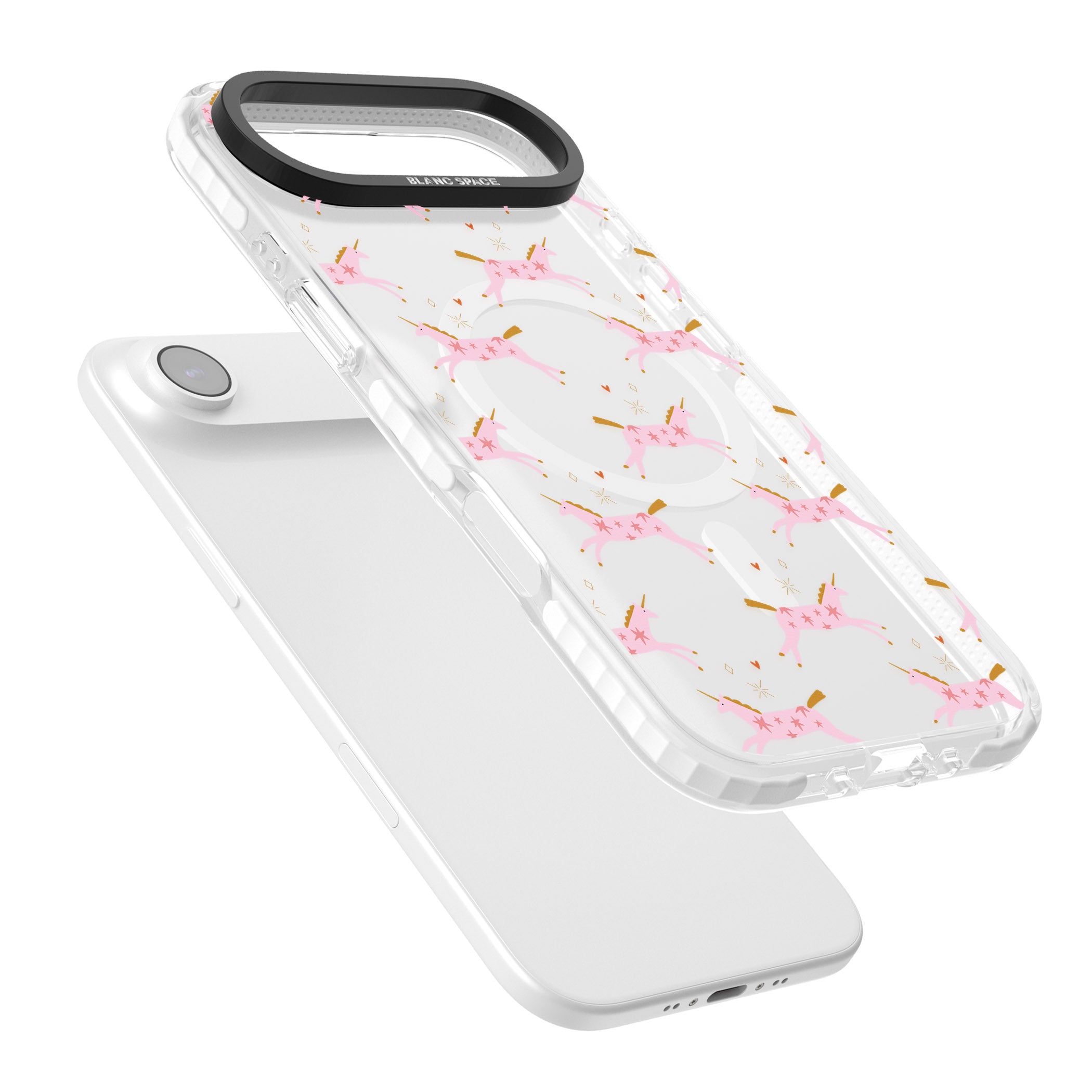 Pink Unicorn iPhone 17 Air Impact Pro Clear Phone Case Colours