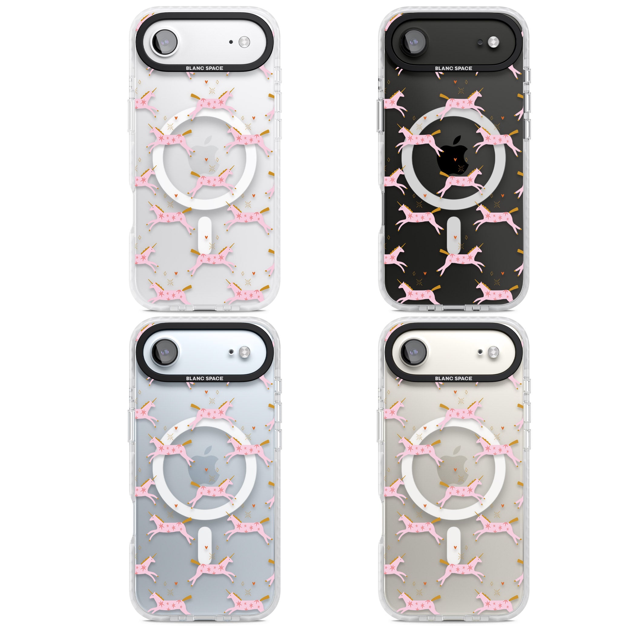 Pink Unicorn iPhone 17 Air Impact Pro Clear Phone Case APT Impact Protection