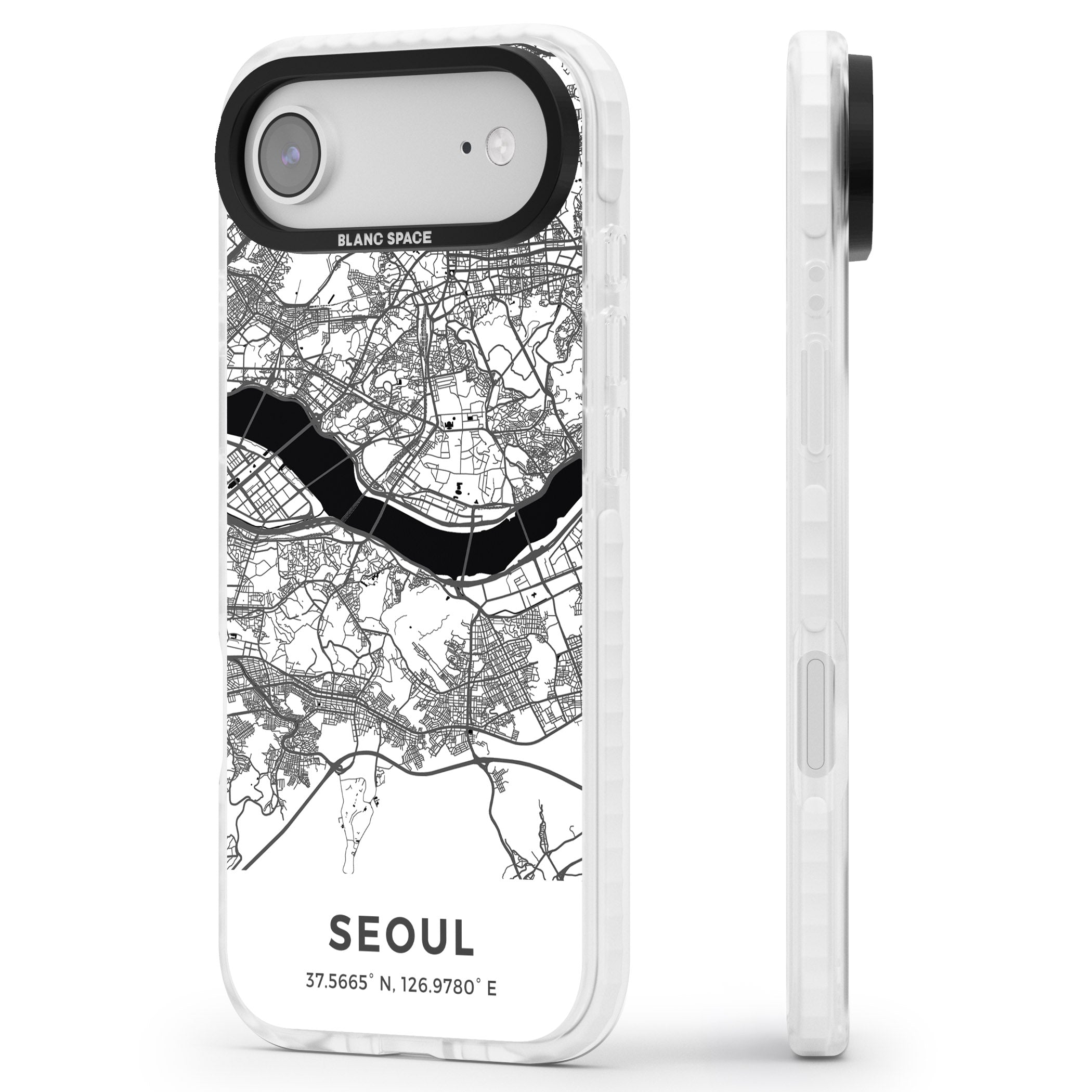 Seoul City Map iPhone 17 Air Impact Pro Clear Phone Case Side Profile