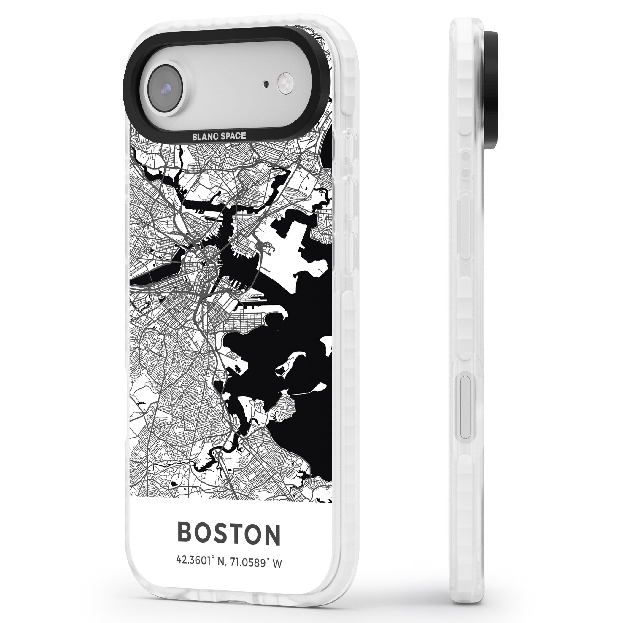 Boston Map iPhone 17 Air Impact Pro Clear Phone Case Side Profile
