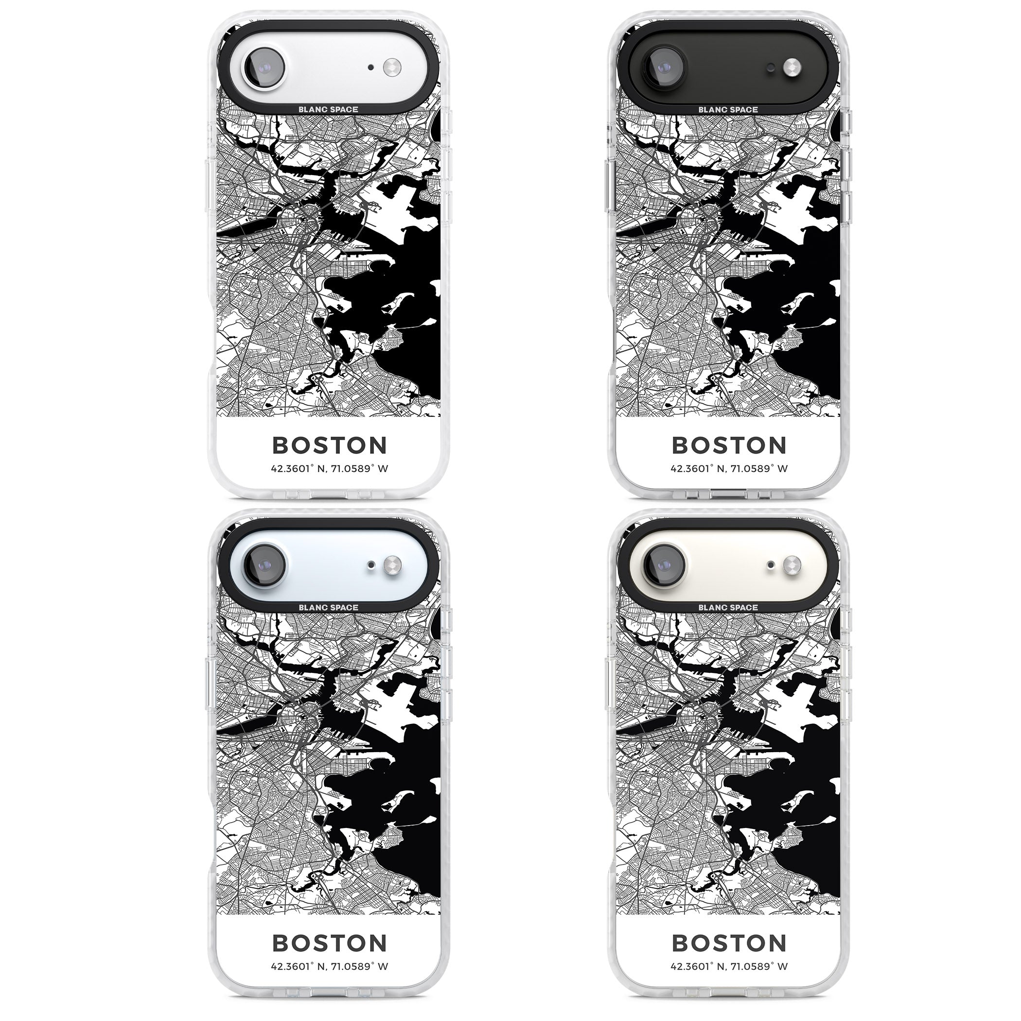Boston Map iPhone 17 Air Impact Pro Clear Phone Case APT Impact Protection
