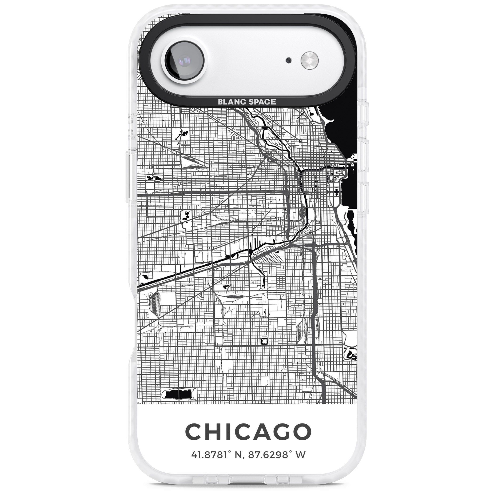 Chicago Map iPhone 17 Air Impact Pro Clear Phone Case