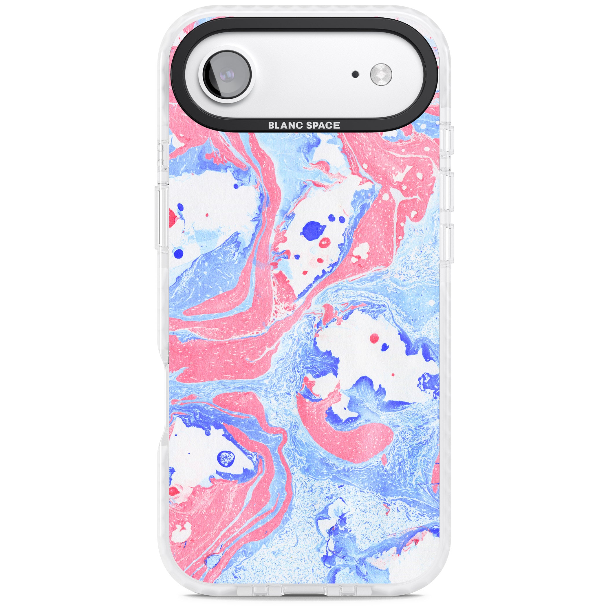 Pink, Blue & White Marbled Paper Pattern iPhone 17 Air Impact Pro Clear Phone Case