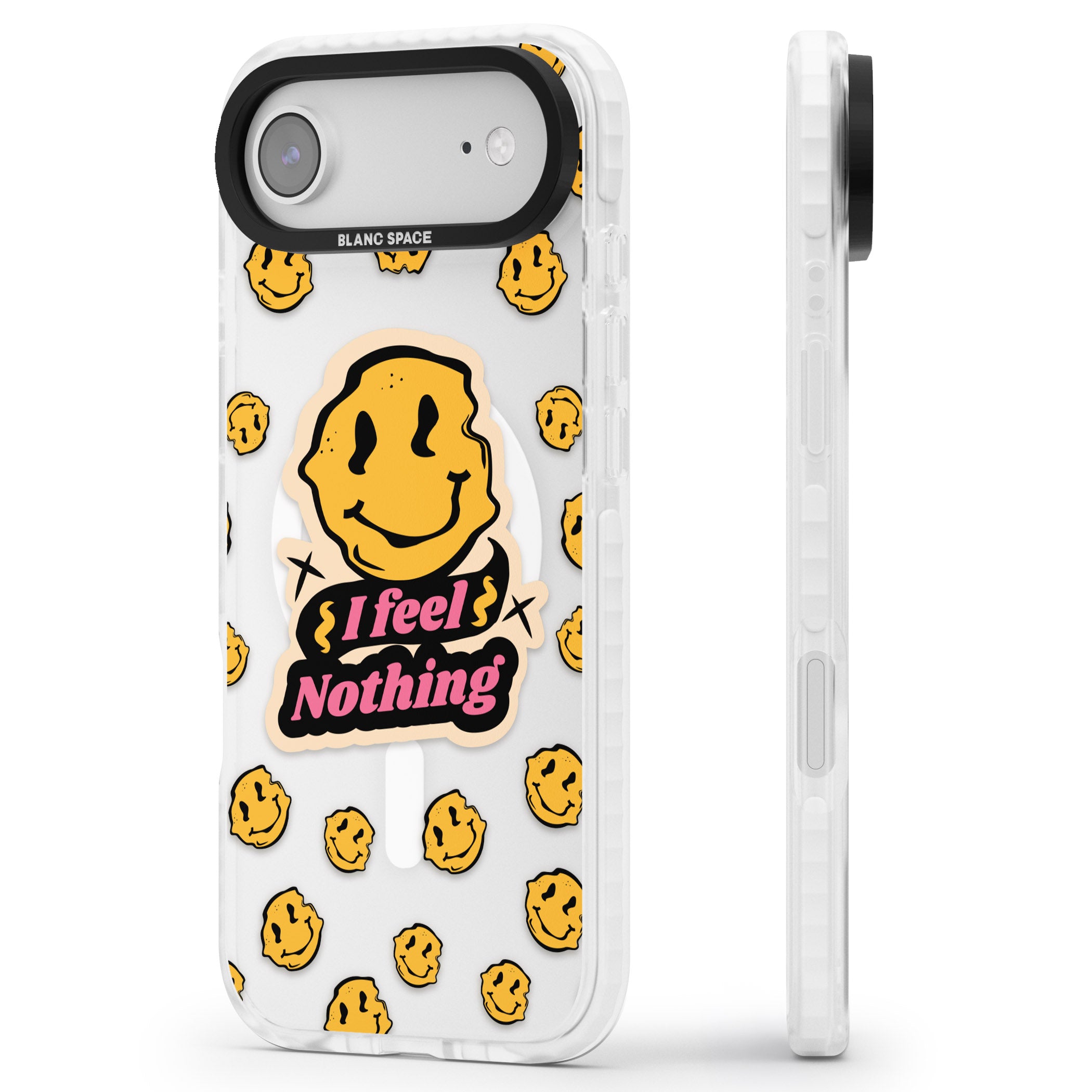 I Feel Nothing (Clear) iPhone 17 Air Impact Pro Clear Phone Case Side Profile