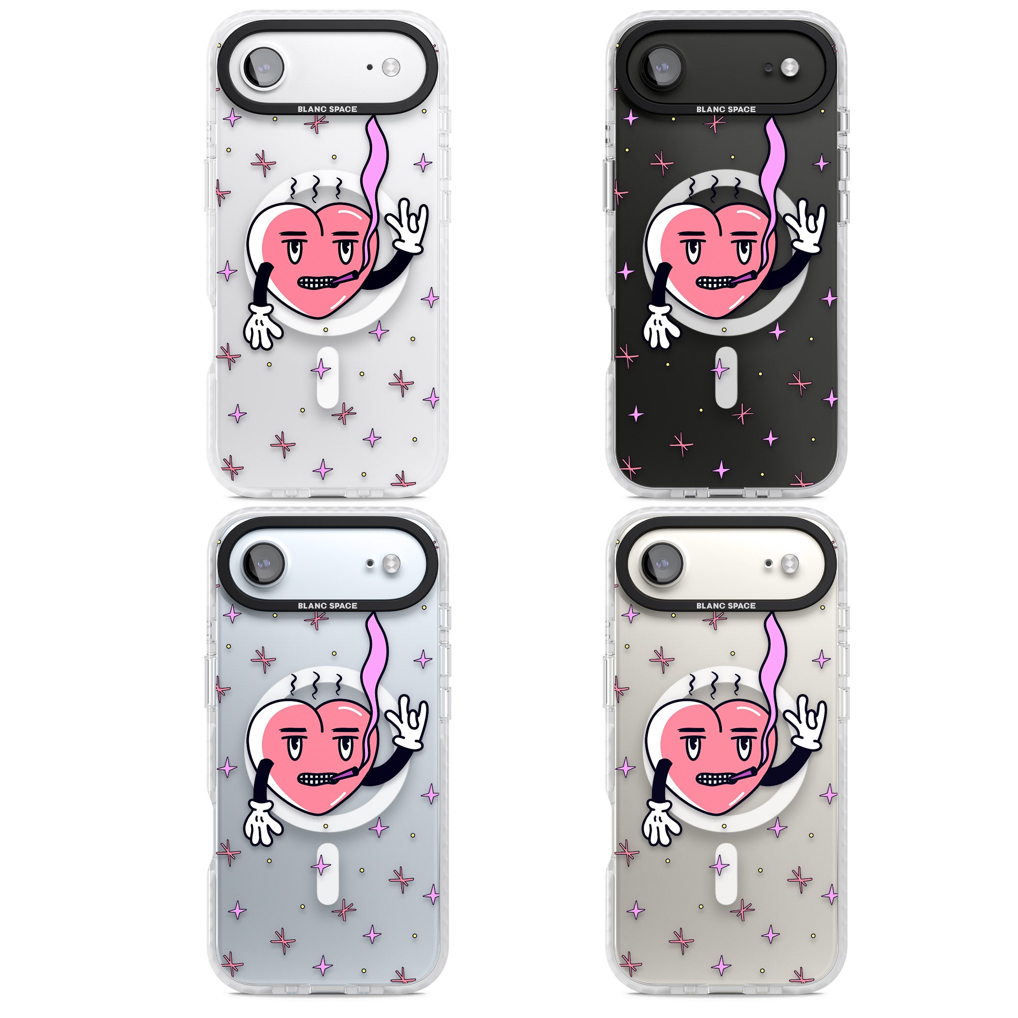 Quirky Heart iPhone 17 Air Impact Pro Clear Phone Case APT Impact Protection