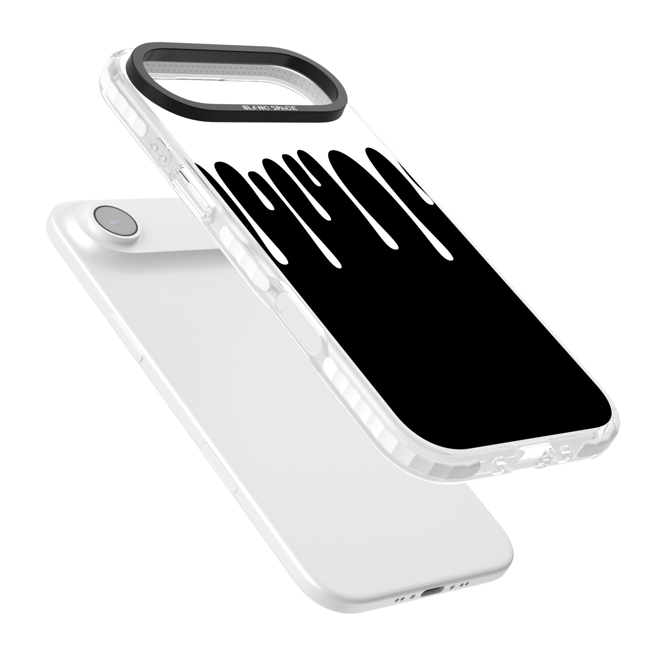 Melted Effect: White & Black iPhone 17 Air Impact Pro Clear Phone Case Colours
