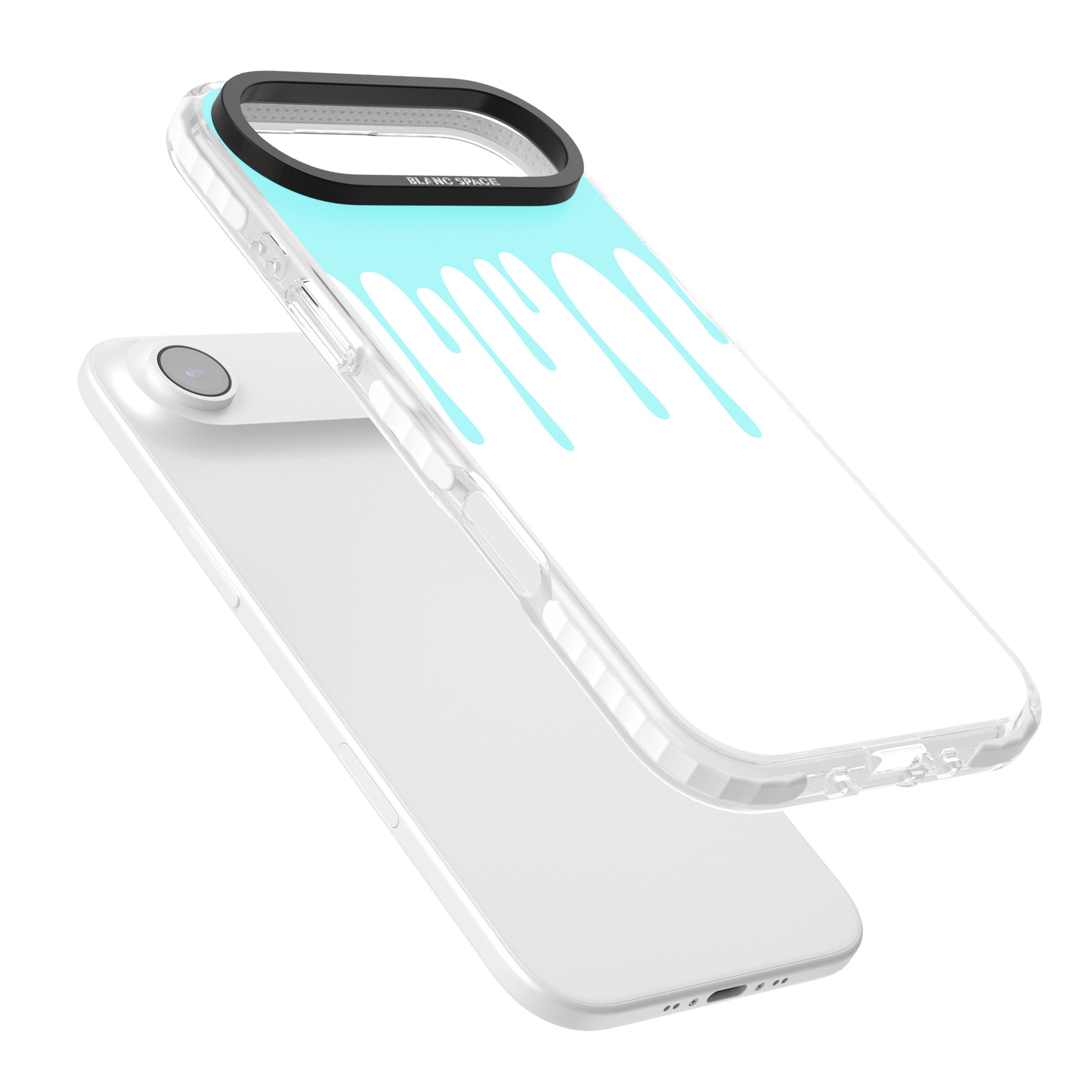 Melted Teal Drip iPhone 17 Air Impact Pro Clear Phone Case Colours