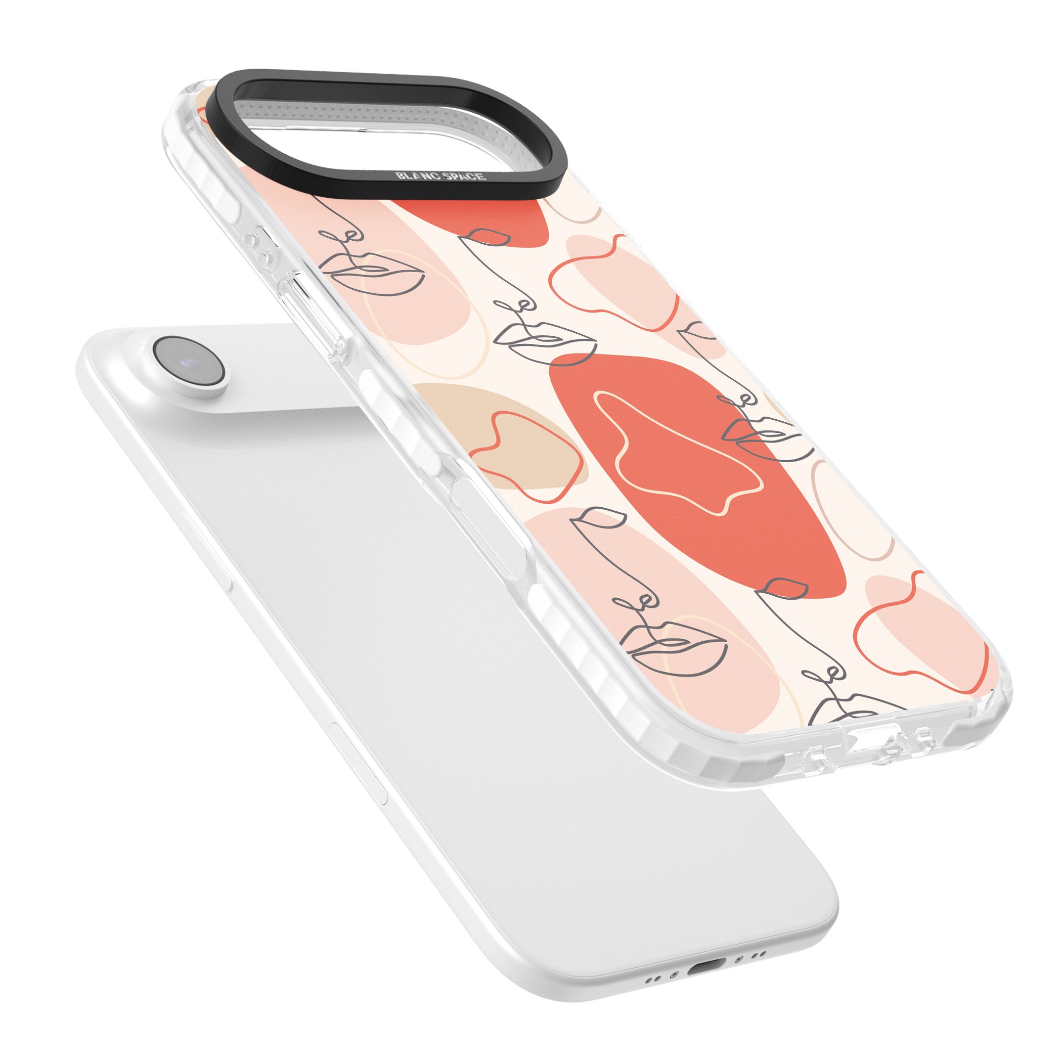 Abstract Face Line Art iPhone 17 Air Impact Pro Clear Phone Case Colours