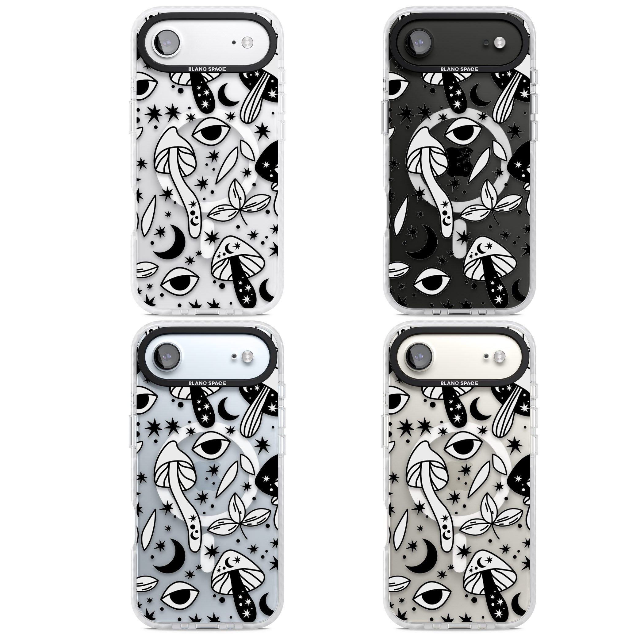 Mystic Mushrooms Pattern iPhone 17 Air Impact Pro Clear Phone Case APT Impact Protection