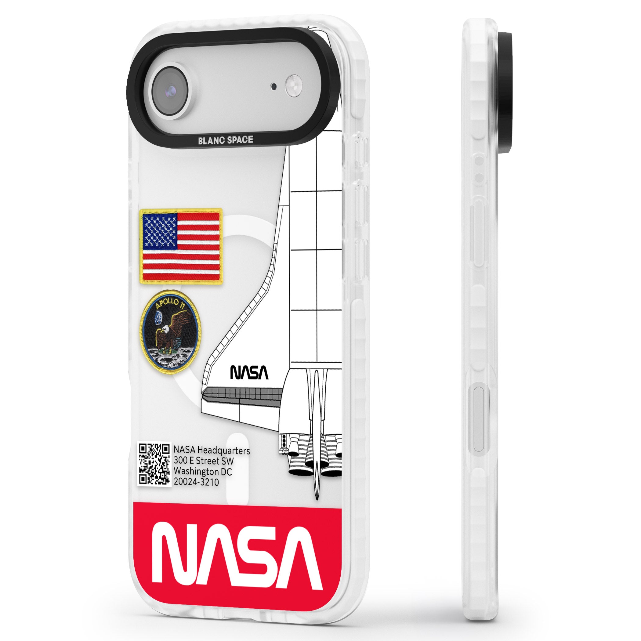 Nasa Apollo 11 iPhone 17 Air Impact Pro Clear Phone Case Side Profile