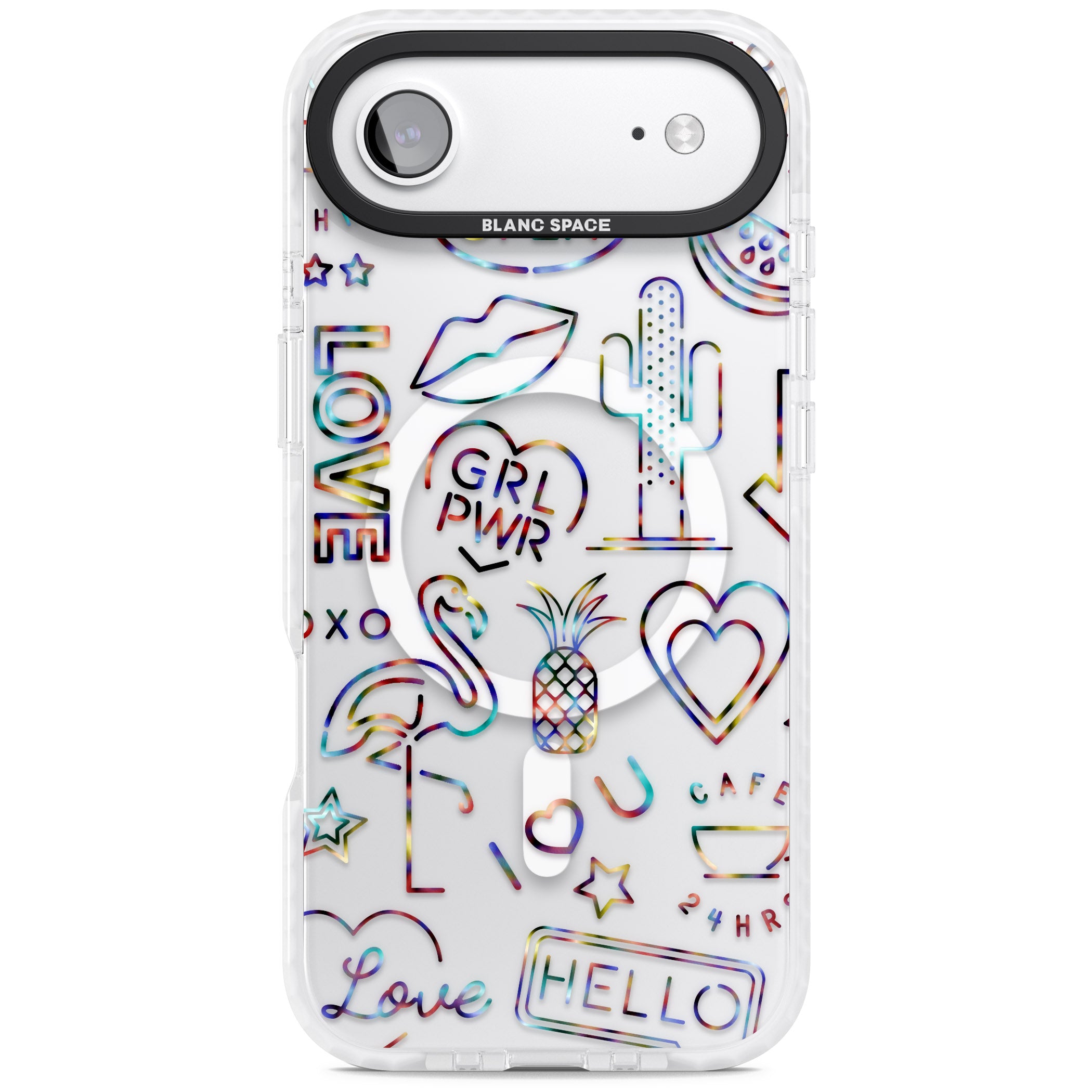 Funky Nebula Neon Sign iPhone 17 Air Impact Pro Clear Phone Case