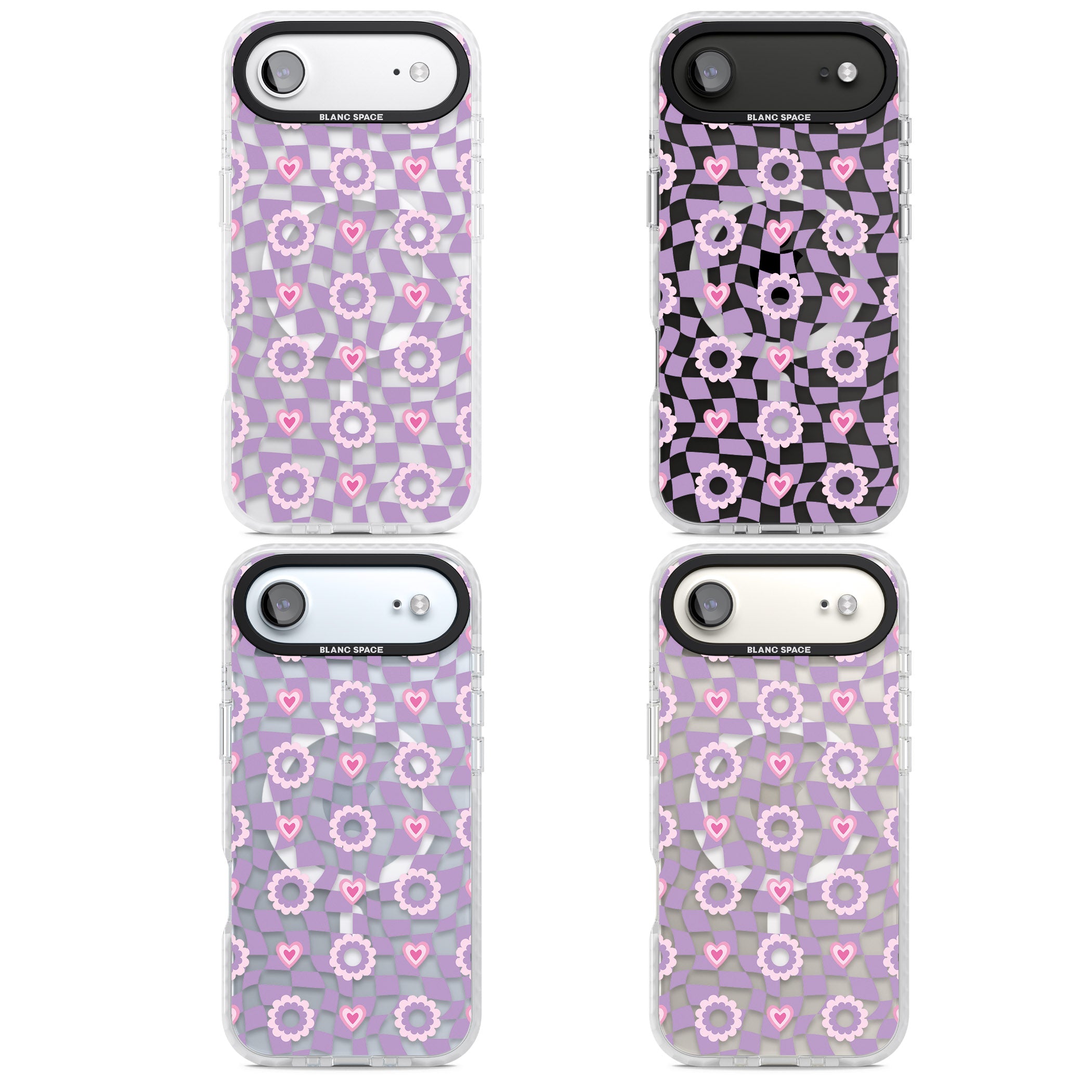 Checkered Love Pattern iPhone 17 Air Impact Pro Clear Phone Case APT Impact Protection