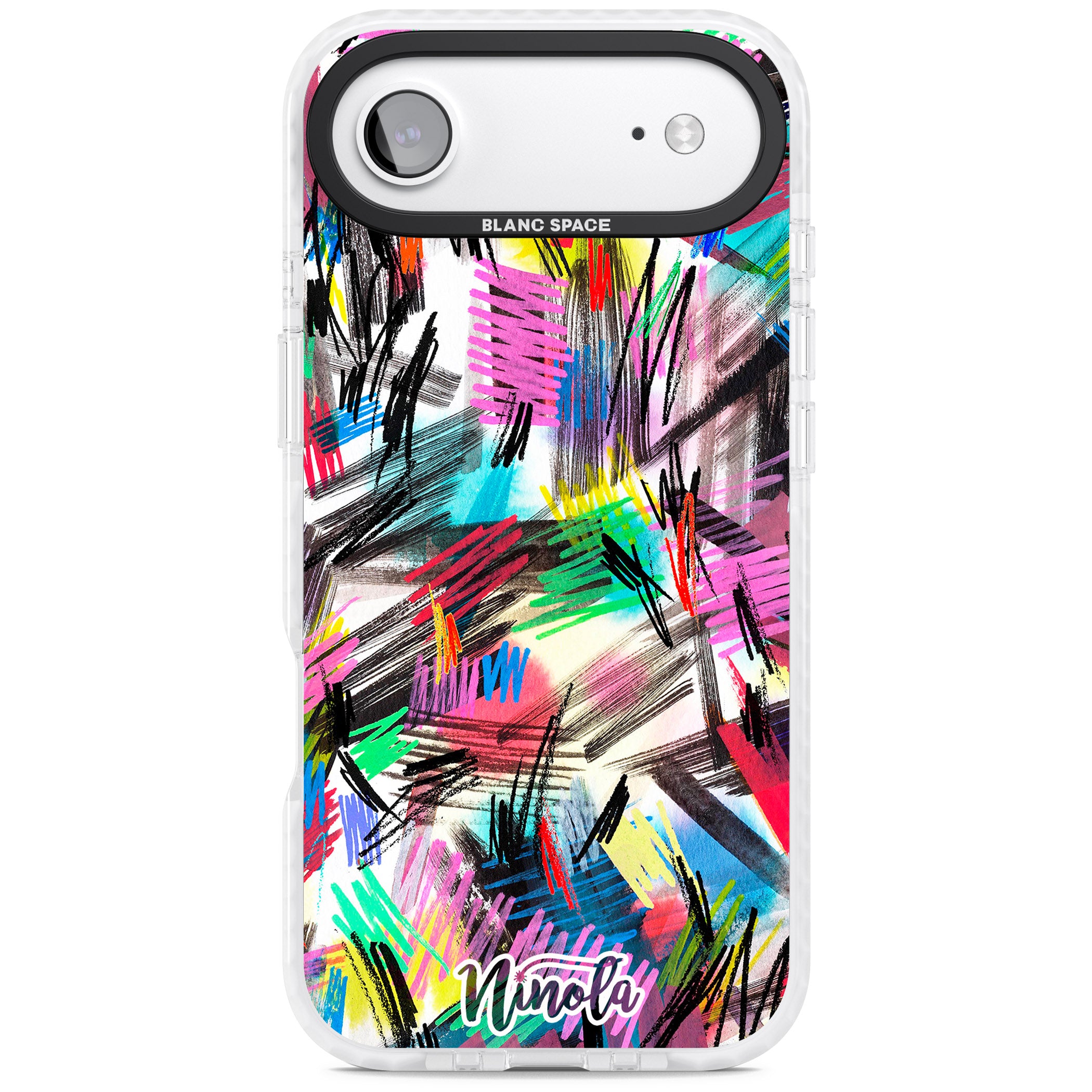 Wild Strokes Rainbow iPhone 17 Air Impact Pro Clear Phone Case
