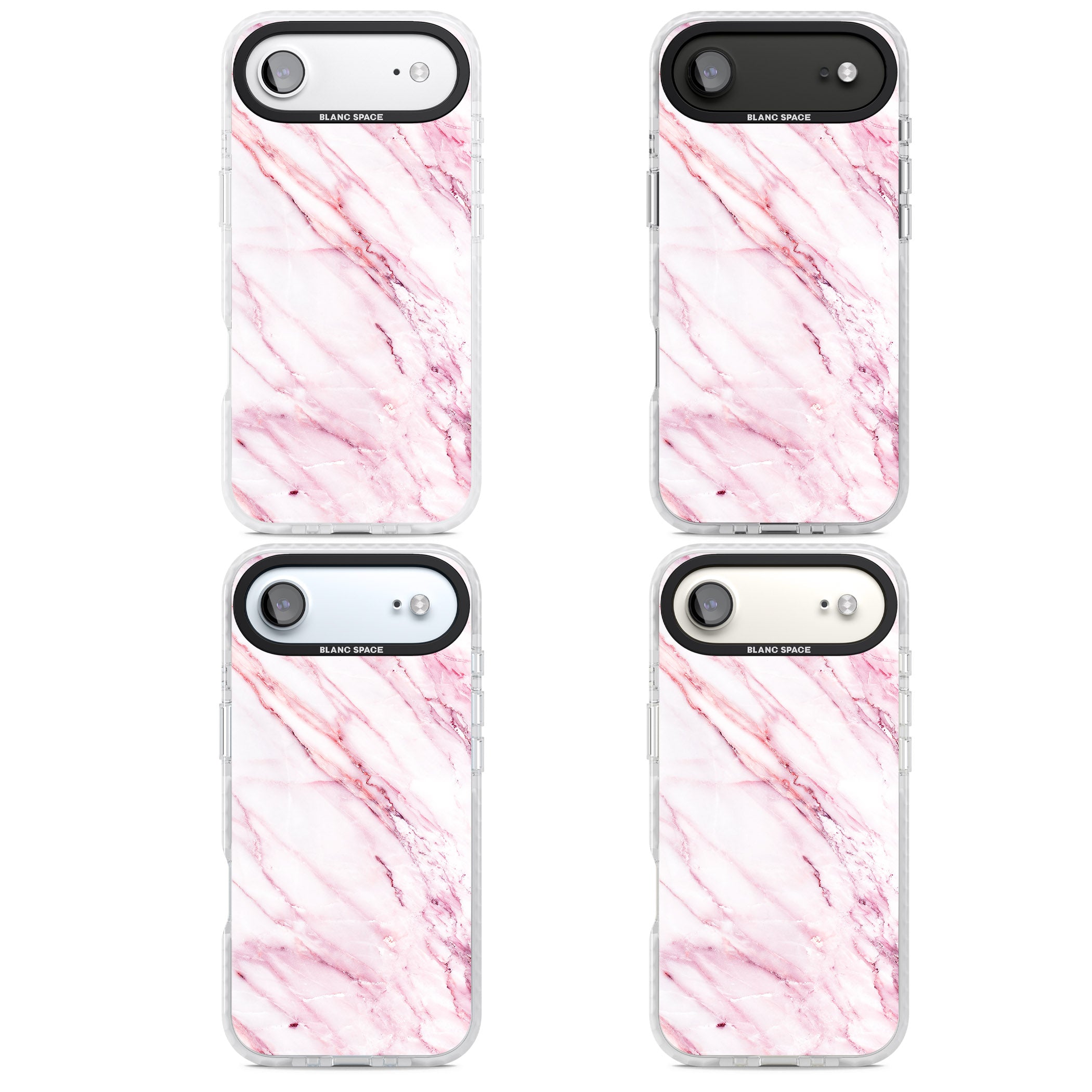 White Pink Onyx Marble iPhone 17 Air Impact Pro Clear Phone Case APT Impact Protection