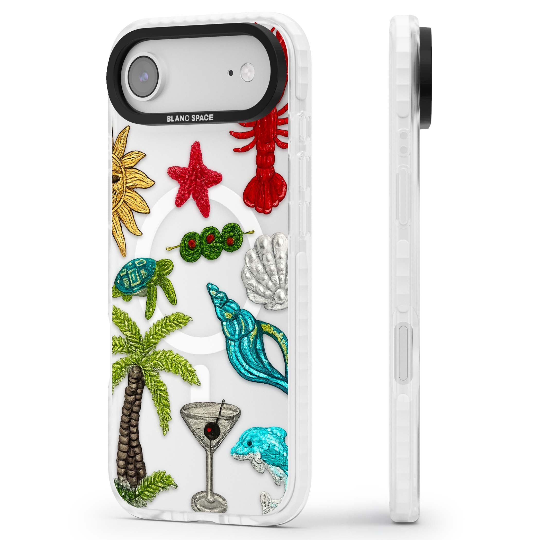 Painted Coastal Pattern coastal iPhone case | Impact Magsafe case for iPhone Air