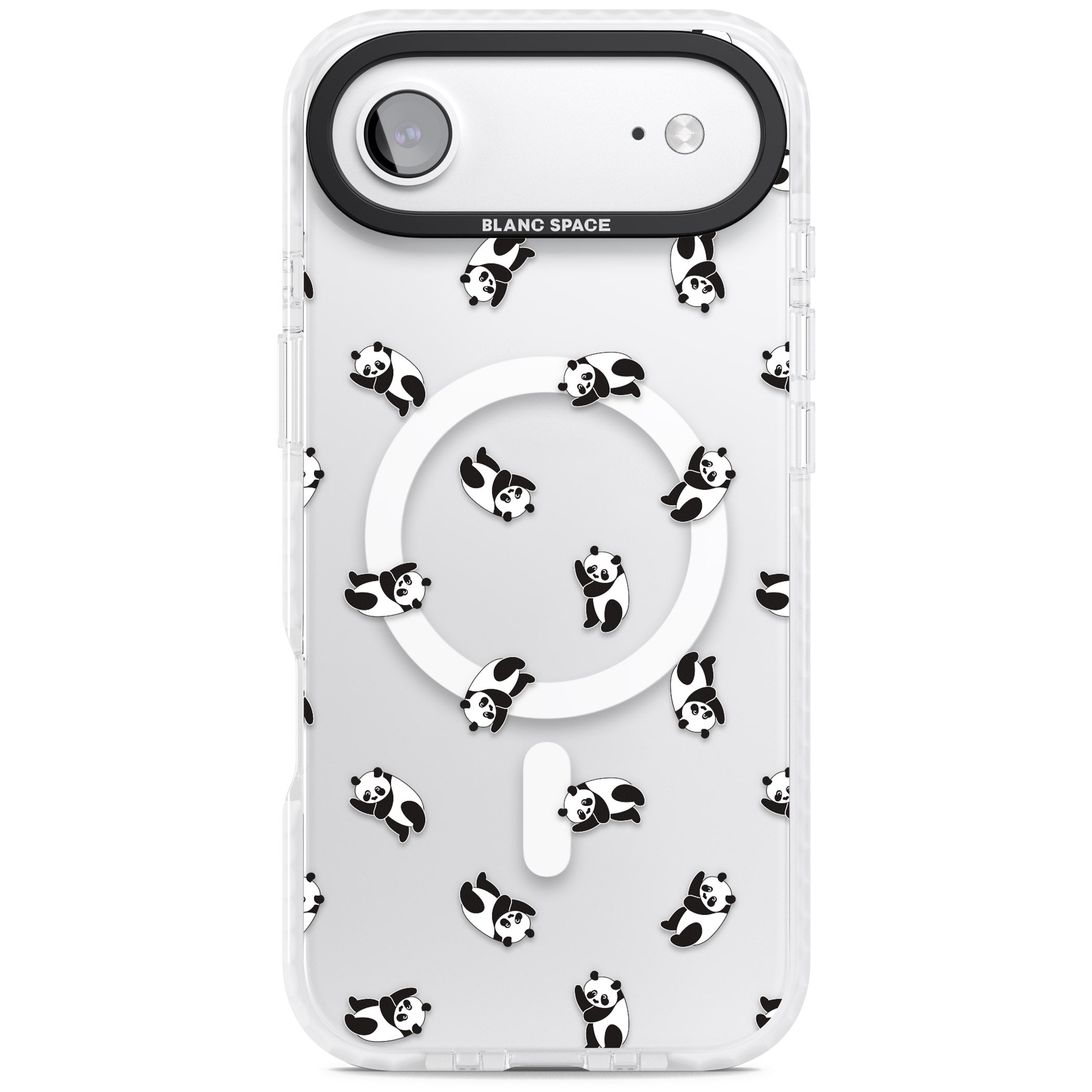 Tiny Panda Pattern iPhone 17 Air Impact Pro Clear Phone Case