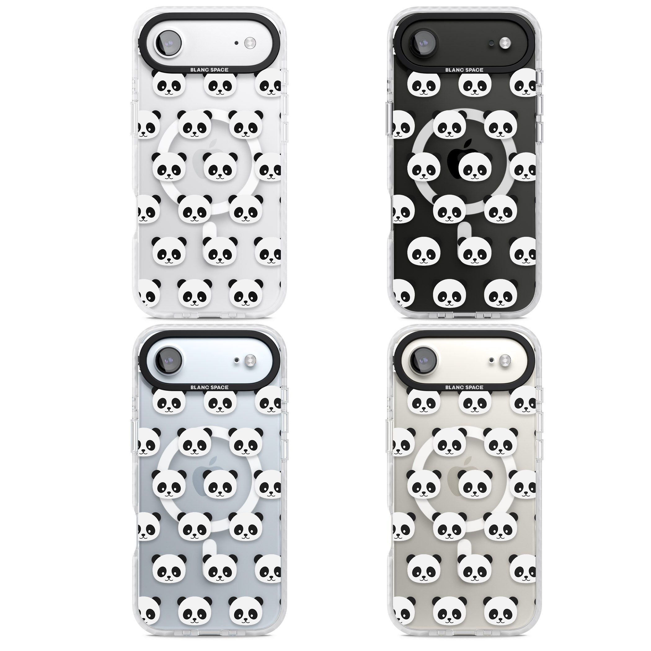 Panda Face Pattern iPhone 17 Air Impact Pro Clear Phone Case APT Impact Protection