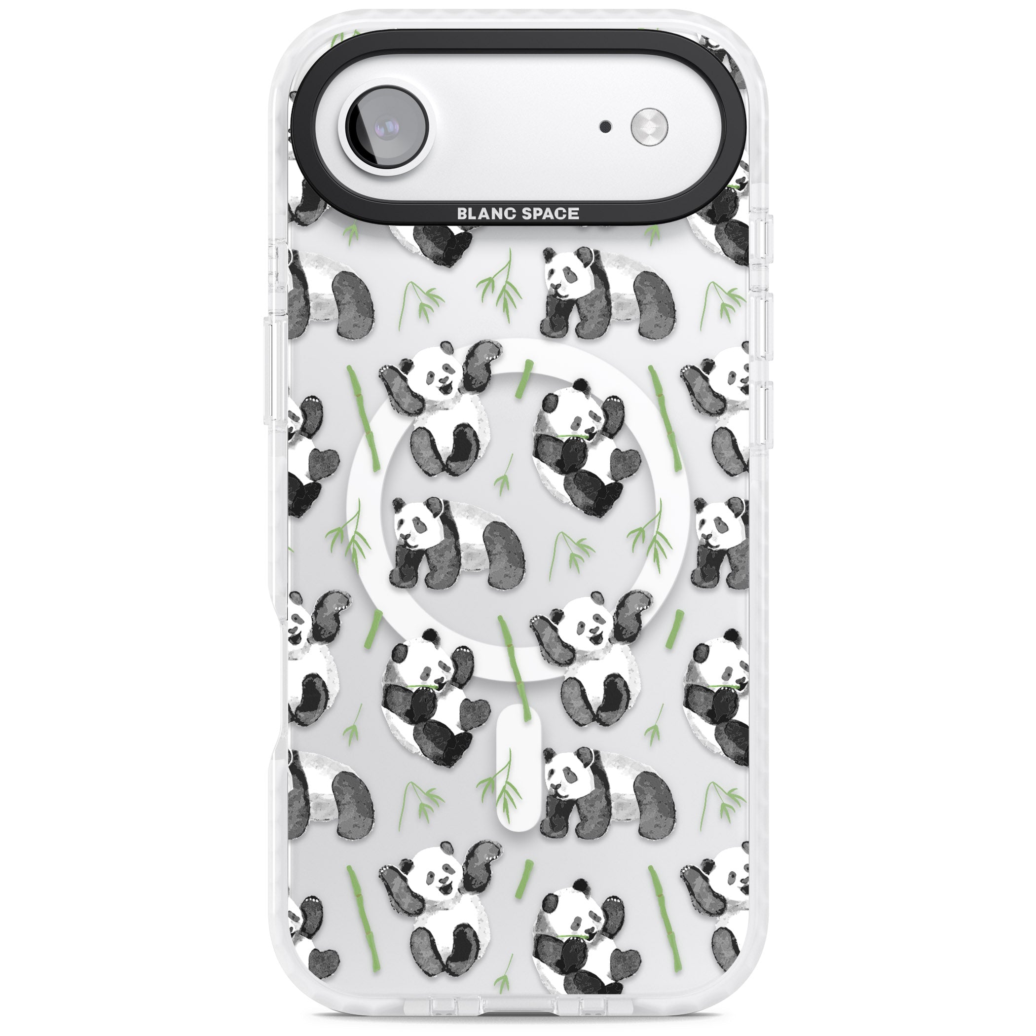 Watercolour Panda Pattern iPhone 17 Air Impact Pro Clear Phone Case
