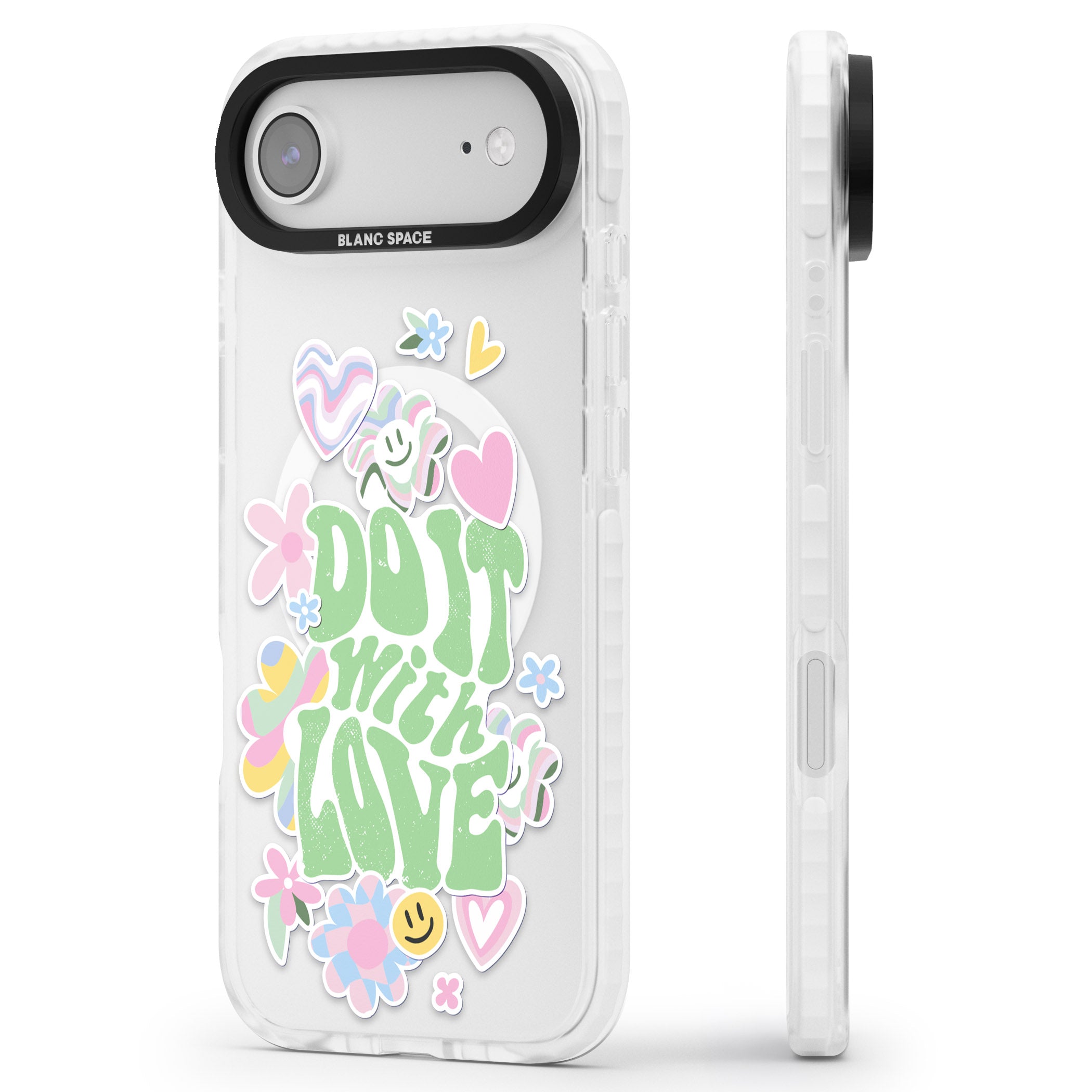 Do It With Love iPhone 17 Air Impact Pro Clear Phone Case Side Profile