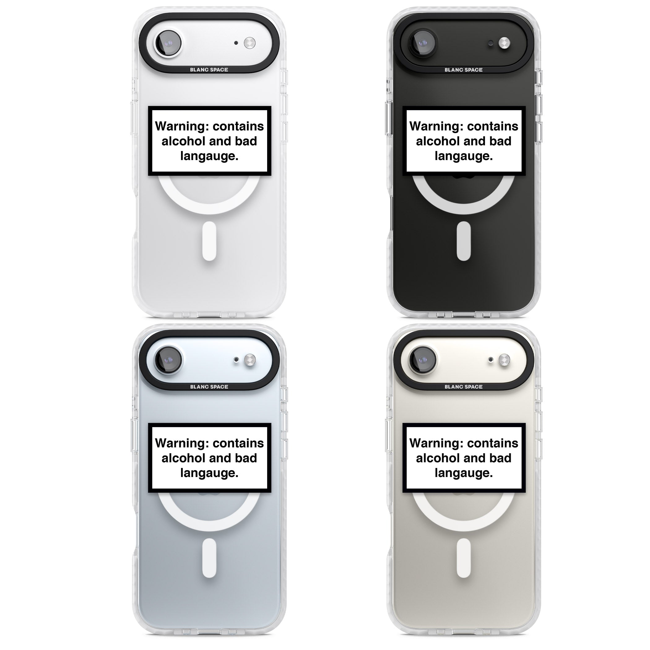 Warning: Contains Alcohol & Bad Language iPhone 17 Air Impact Pro Clear Phone Case APT Impact Protection