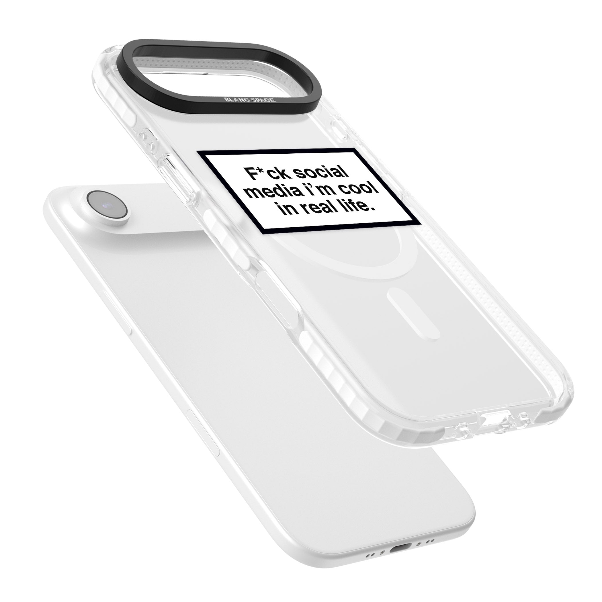 F*Ck Social Media iPhone 17 Air Impact Pro Clear Phone Case Colours