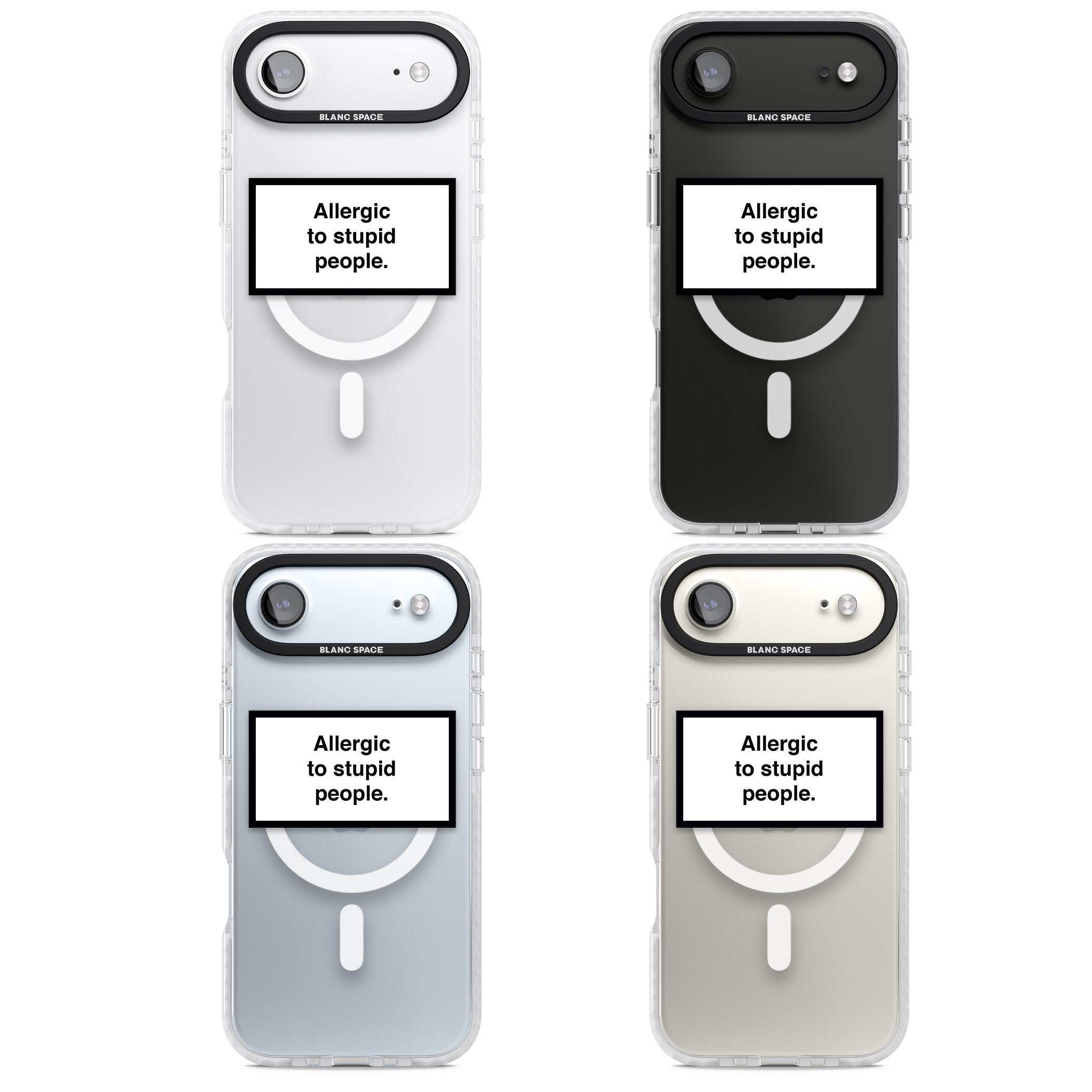 Allergic To Stupid People iPhone 17 Air Impact Pro Clear Phone Case APT Impact Protection