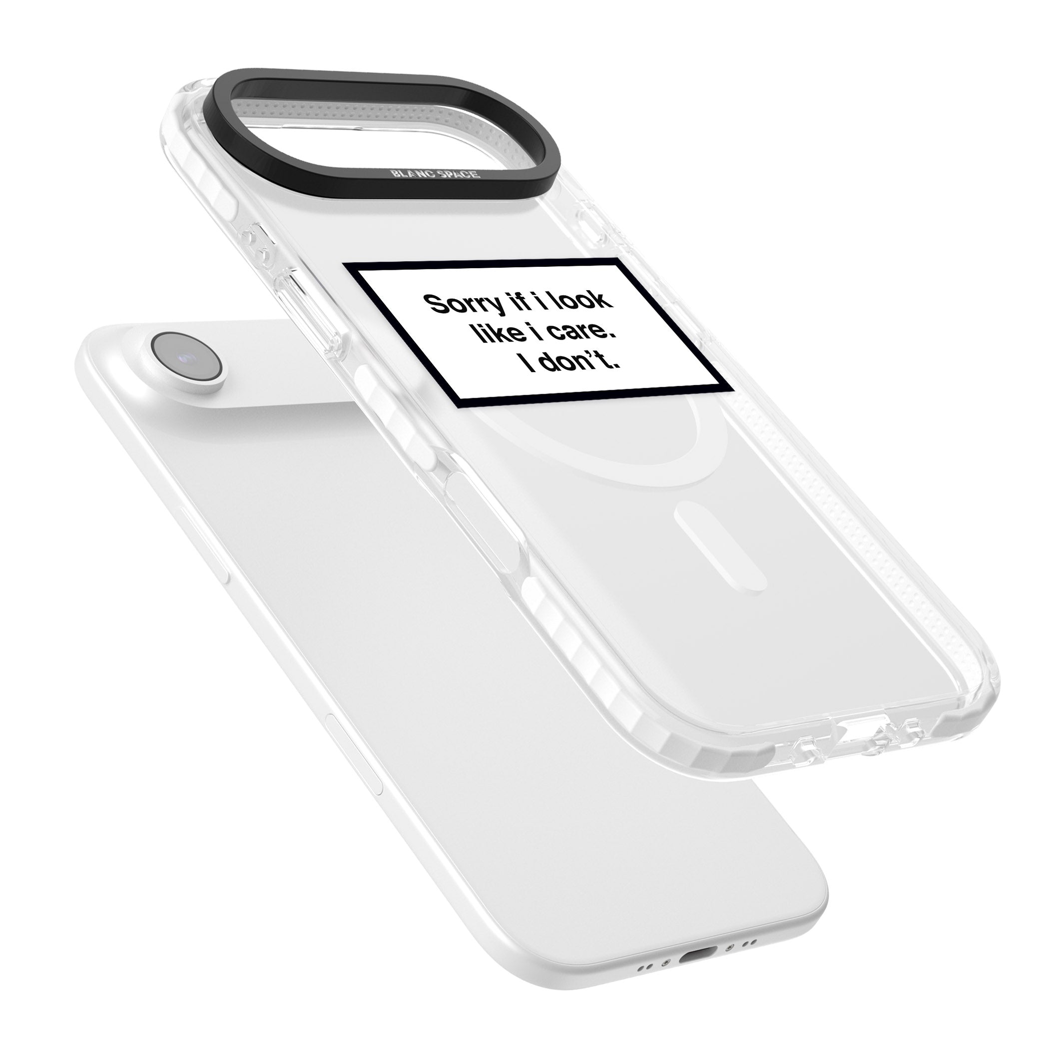 Sorry If I Look Like I Care iPhone 17 Air Impact Pro Clear Phone Case Colours