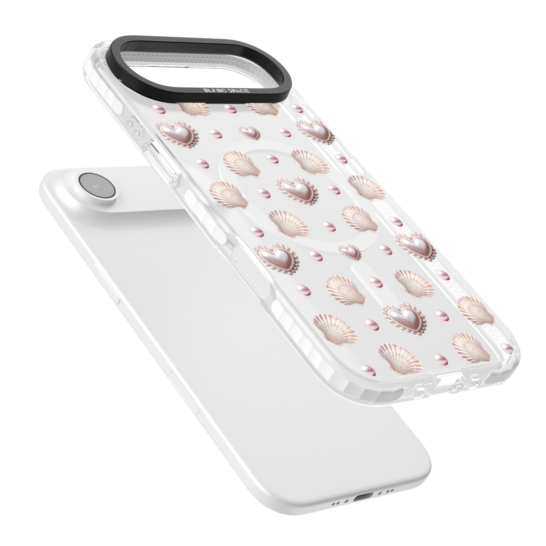 Pearl Hearts iPhone 17 Air Impact Pro Clear Phone Case Colours