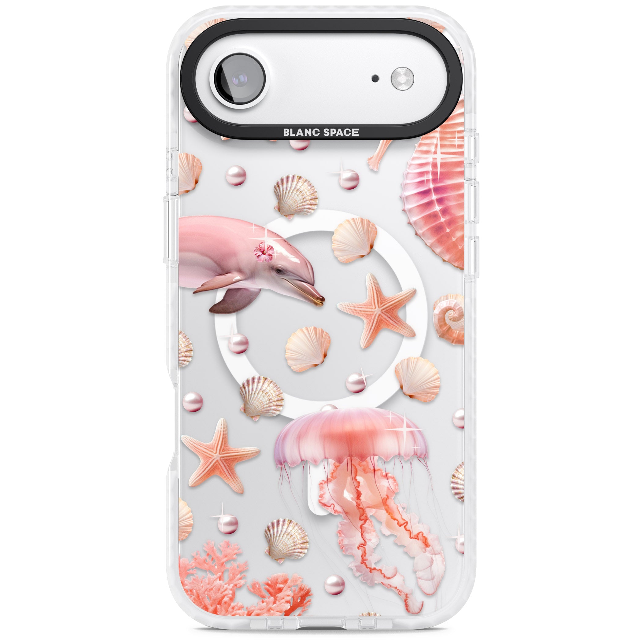 Pink Sealife iPhone 17 Air Impact Pro Clear Phone Case