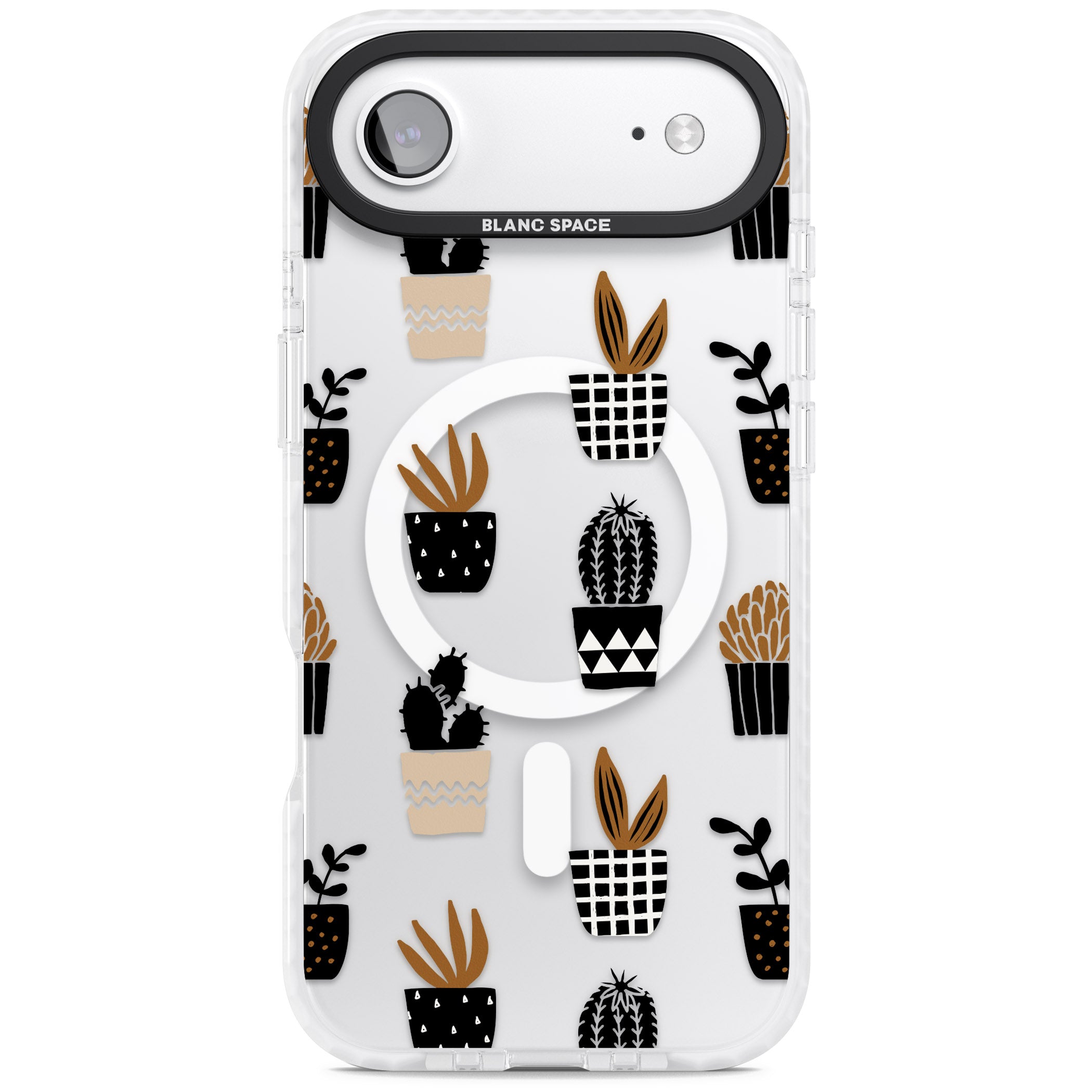 Large Mixed Plants Pattern Clear iPhone 17 Air Impact Pro Clear Phone Case