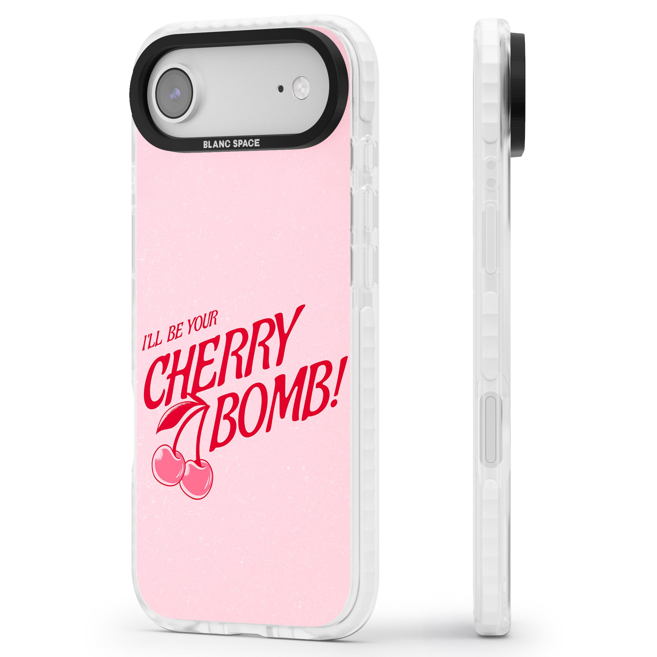 Your Cherry Bomb iPhone 17 Air Impact Pro Clear Phone Case Side Profile