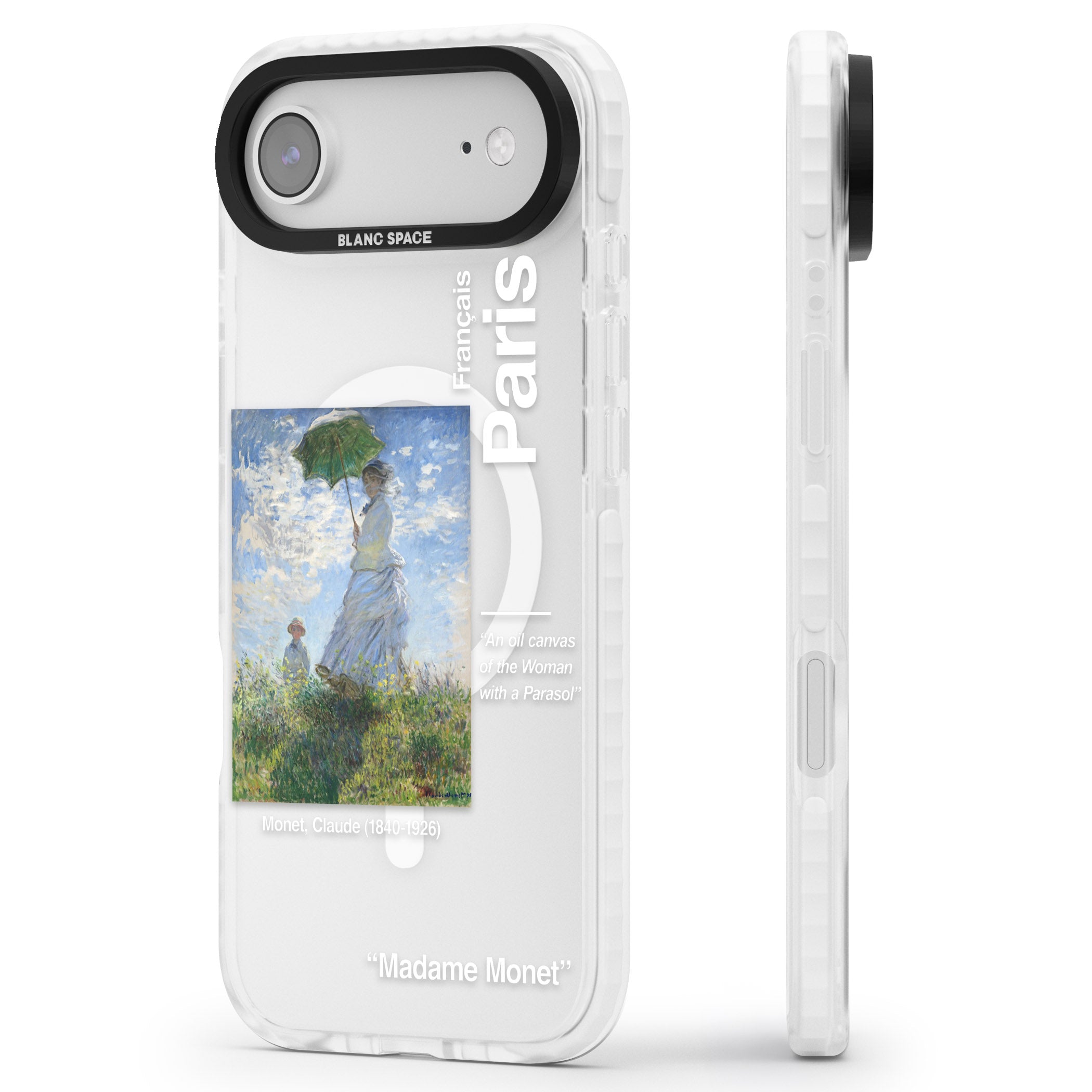 Madame Monet And Her Son iPhone 17 Air Impact Pro Clear Phone Case Side Profile