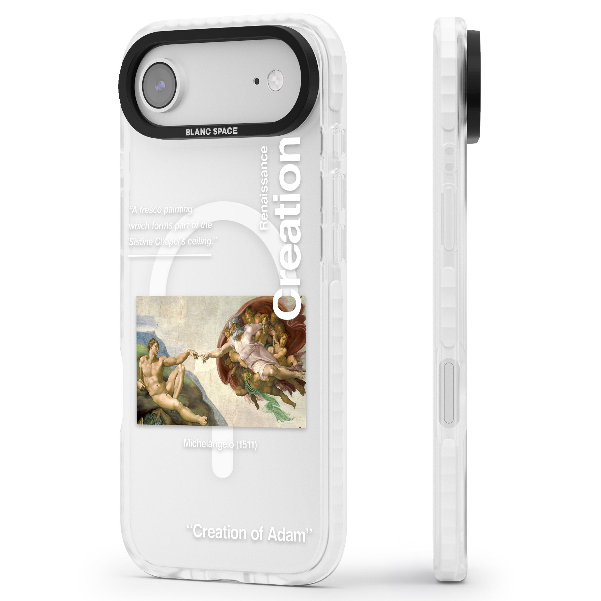 Creation Of Adam Michelangelo iPhone 17 Air Impact Pro Clear Phone Case Side Profile
