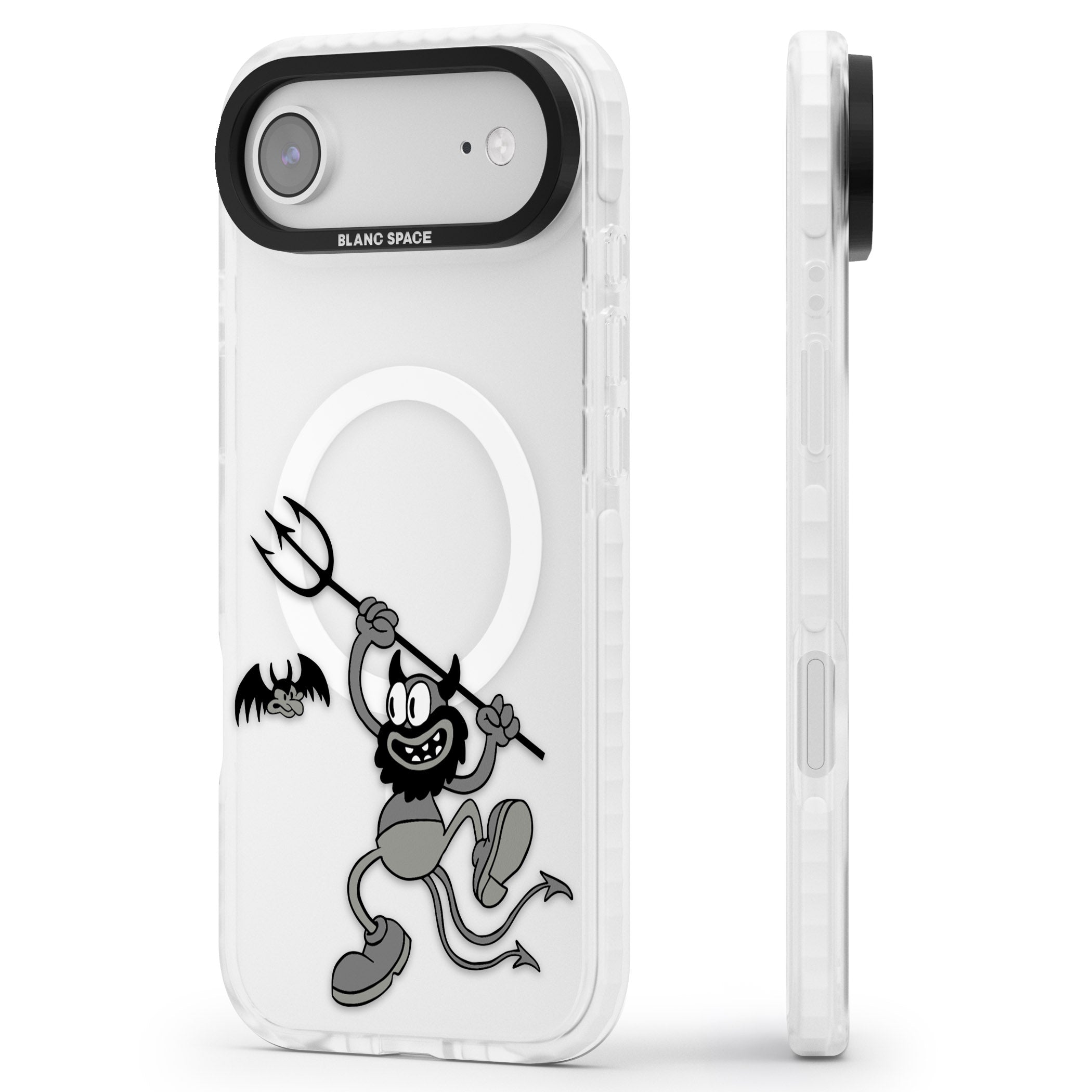 Dancing Devil iPhone 17 Air Impact Pro Clear Phone Case Side Profile