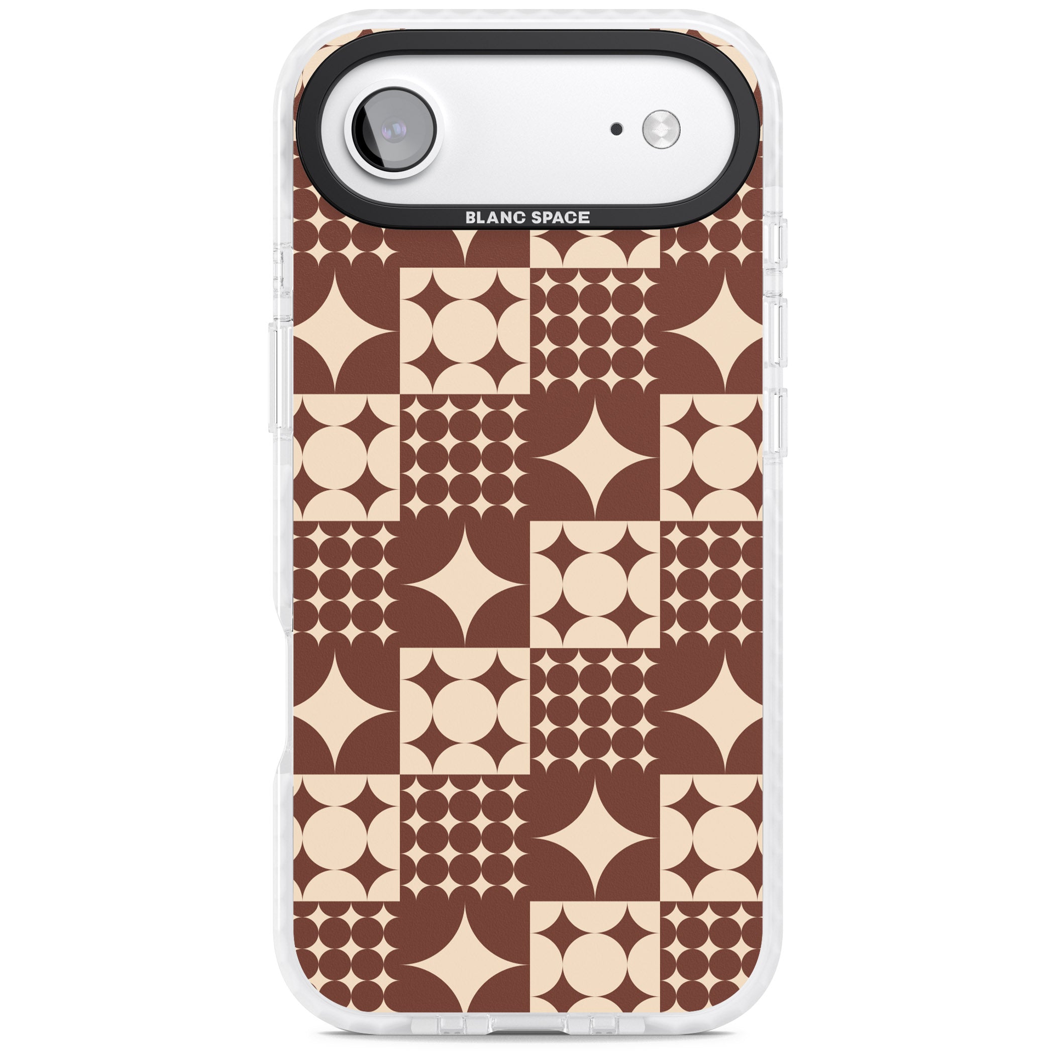 Mid Century Brown Checked iPhone 17 Air Impact Pro Clear Phone Case
