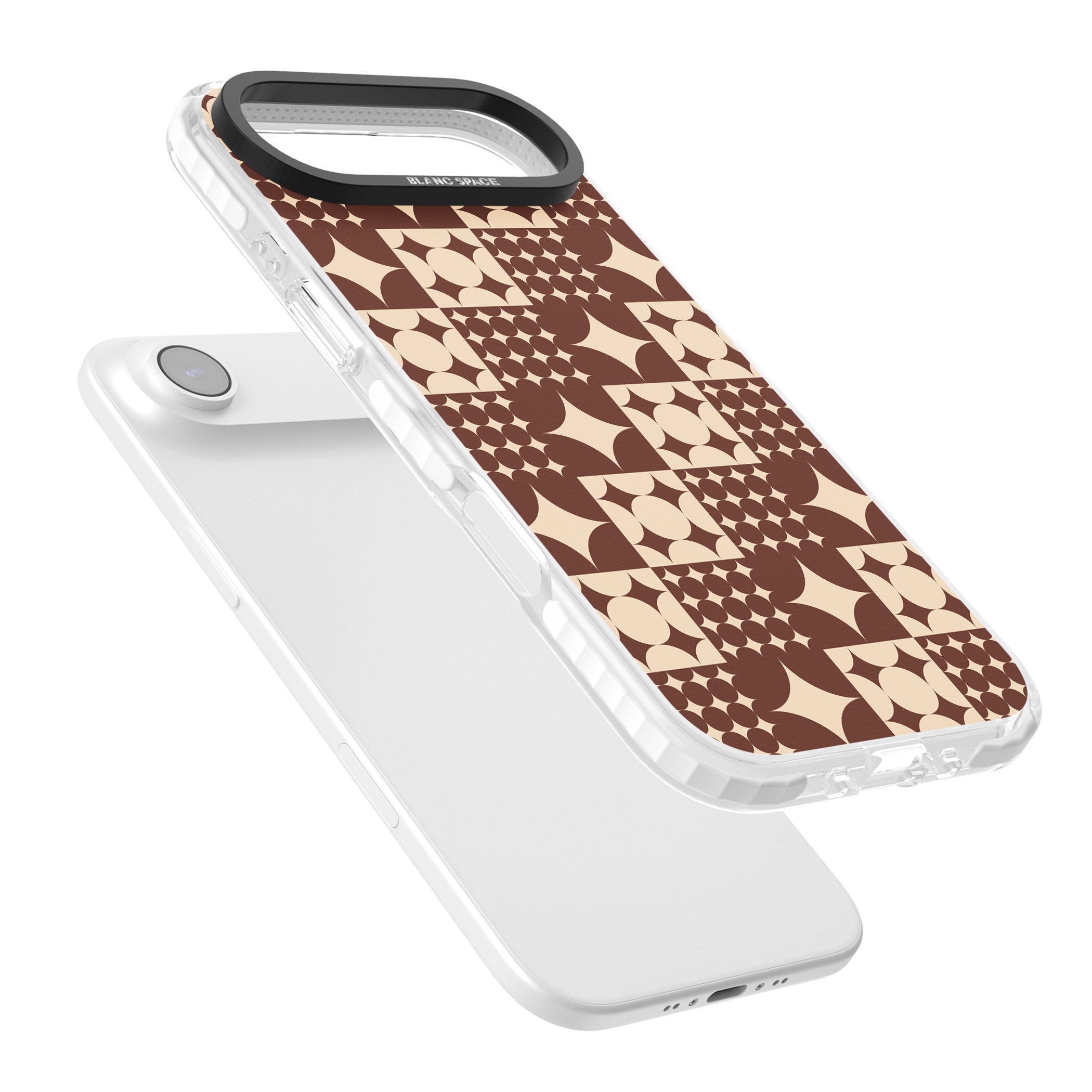Mid Century Brown Checked iPhone 17 Air Impact Pro Clear Phone Case Colours