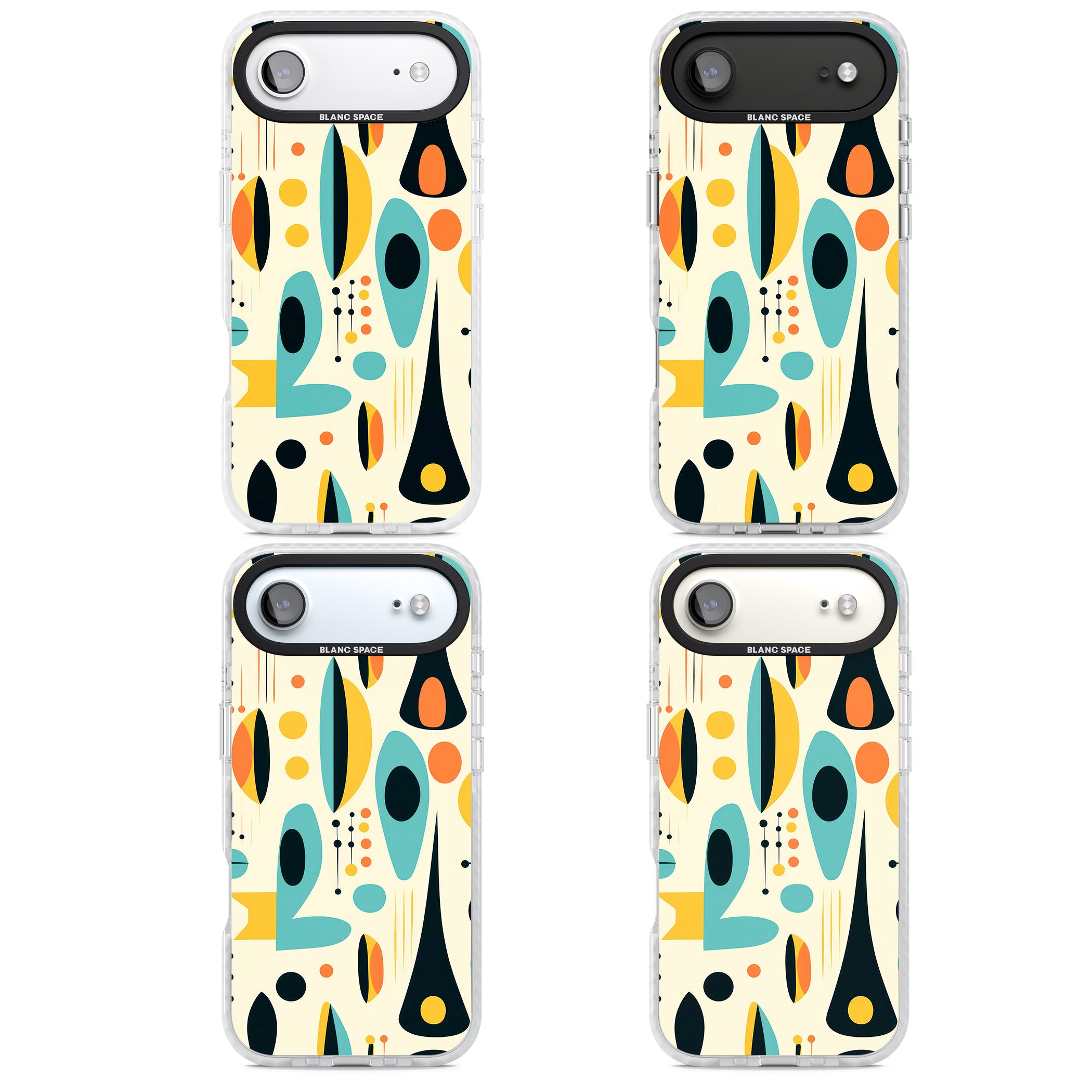 Mid Century Atomic Pattern iPhone 17 Air Impact Pro Clear Phone Case APT Impact Protection