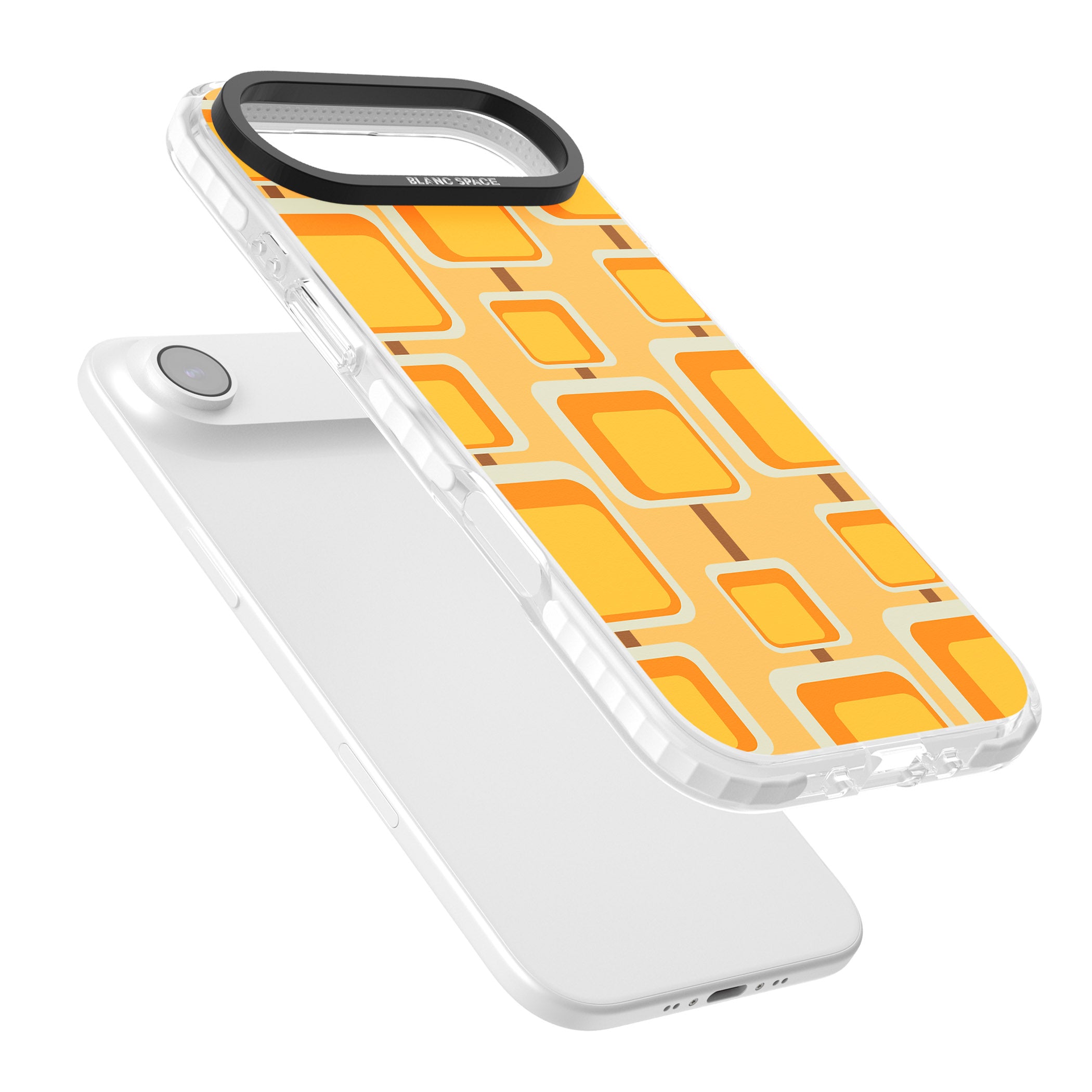 Sunny Mid Century Squares iPhone 17 Air Impact Pro Clear Phone Case Colours