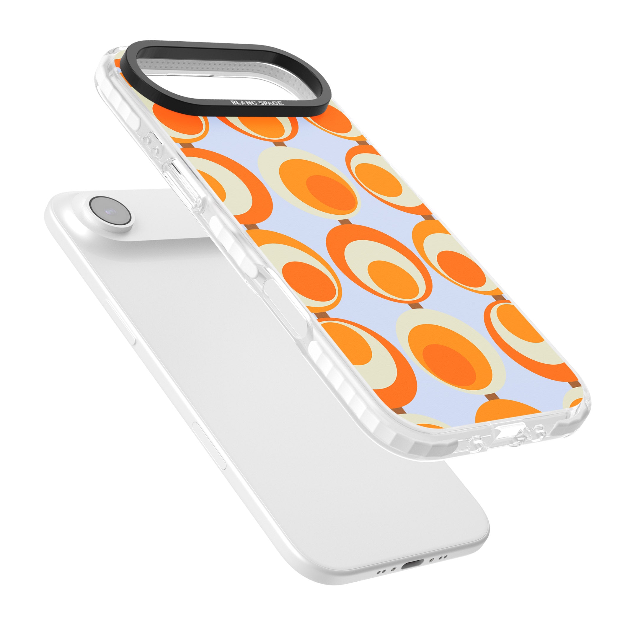 Mid Century Blue Orange Pattern iPhone 17 Air Impact Pro Clear Phone Case Colours