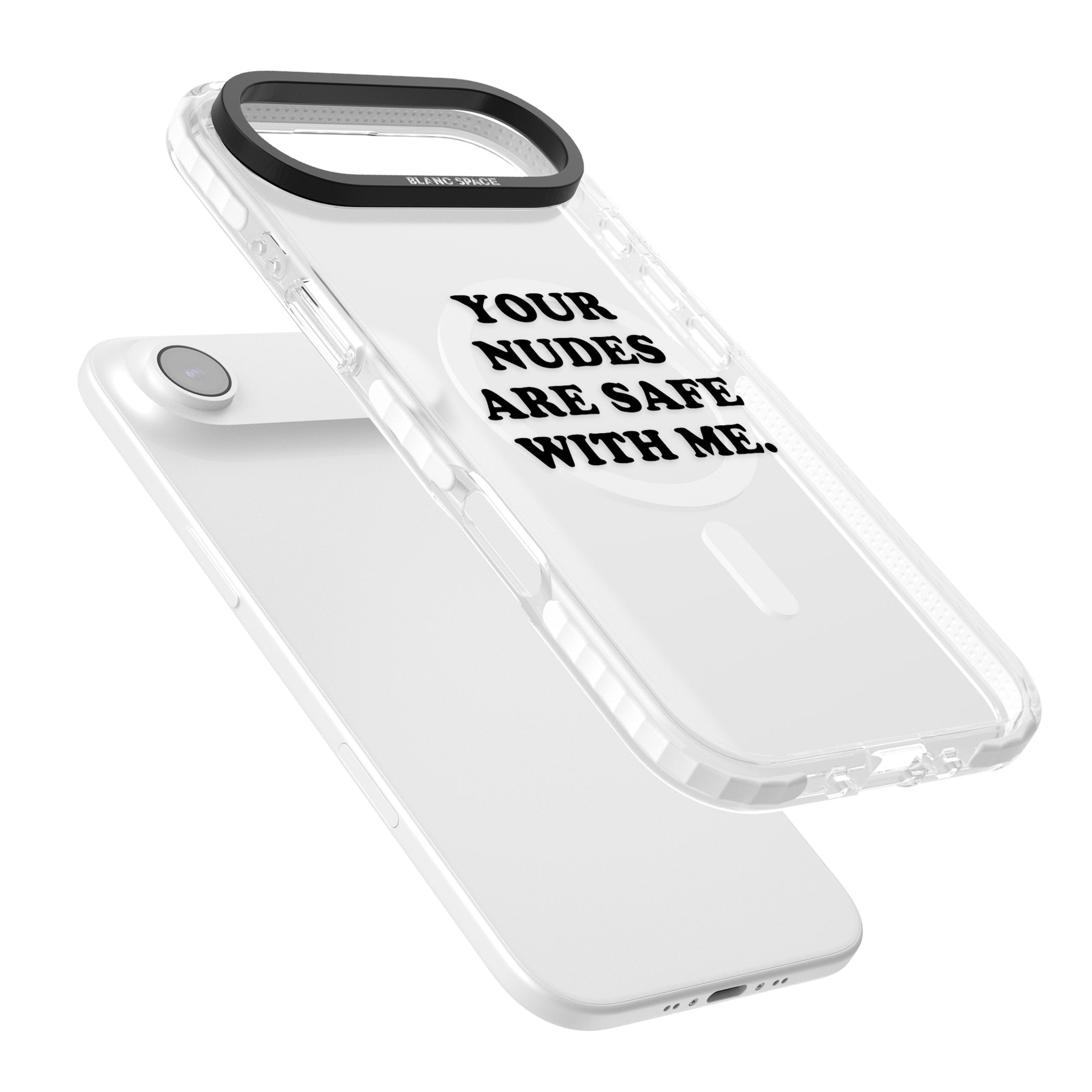 Your Nudes Are Safe Black iPhone 17 Air Impact Pro Clear Phone Case Colours