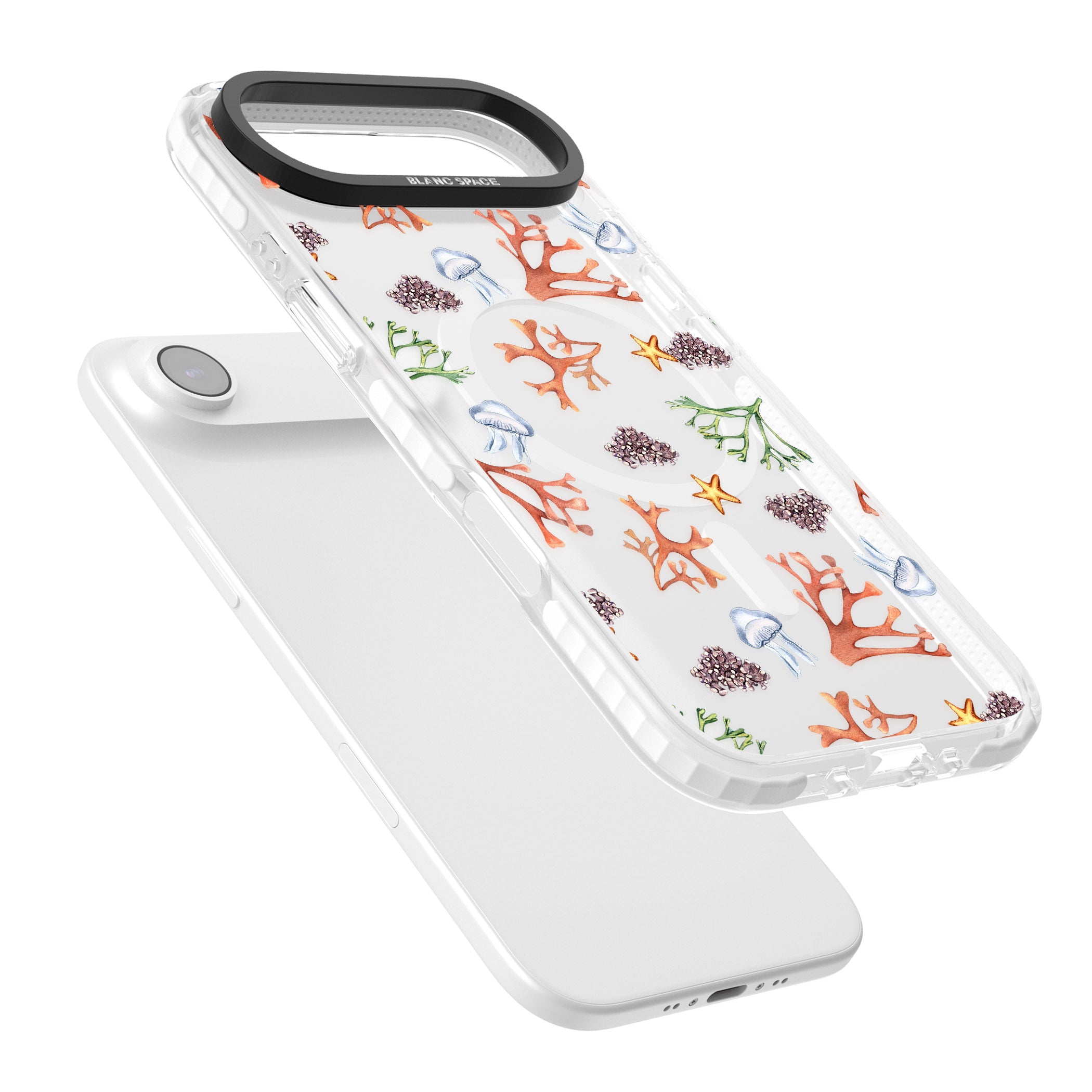 Coral & Jellyfish iPhone 17 Air Impact Pro Clear Phone Case Colours
