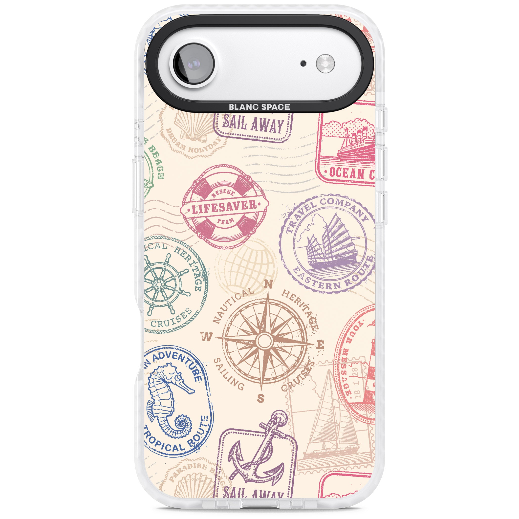 Nautical Stamps iPhone 17 Air Impact Pro Clear Phone Case