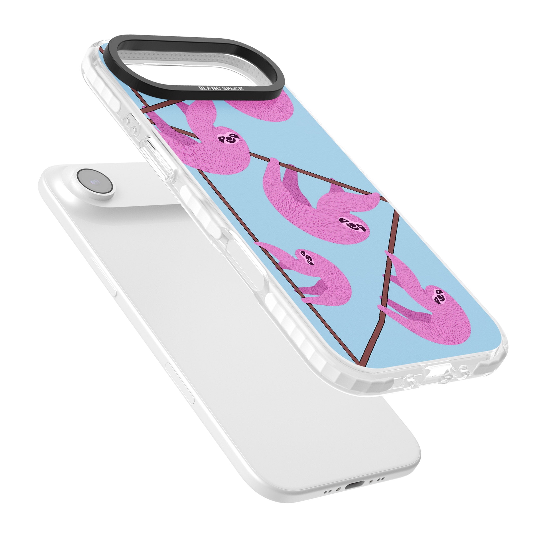 Pink Sloth iPhone 17 Air Impact Pro Clear Phone Case Colours