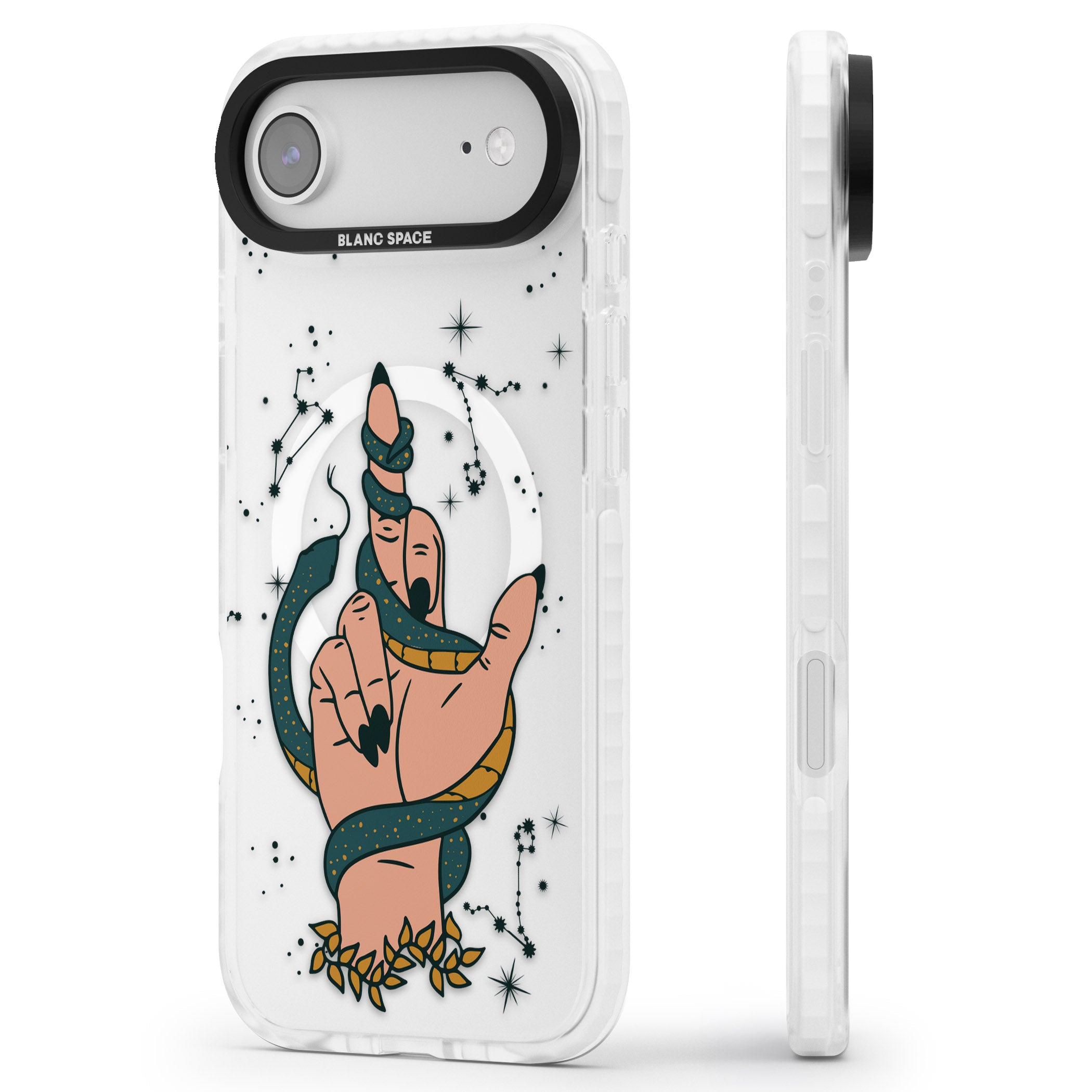 Snakes, Stars And Cynicism iPhone 17 Air Impact Pro Clear Phone Case Side Profile