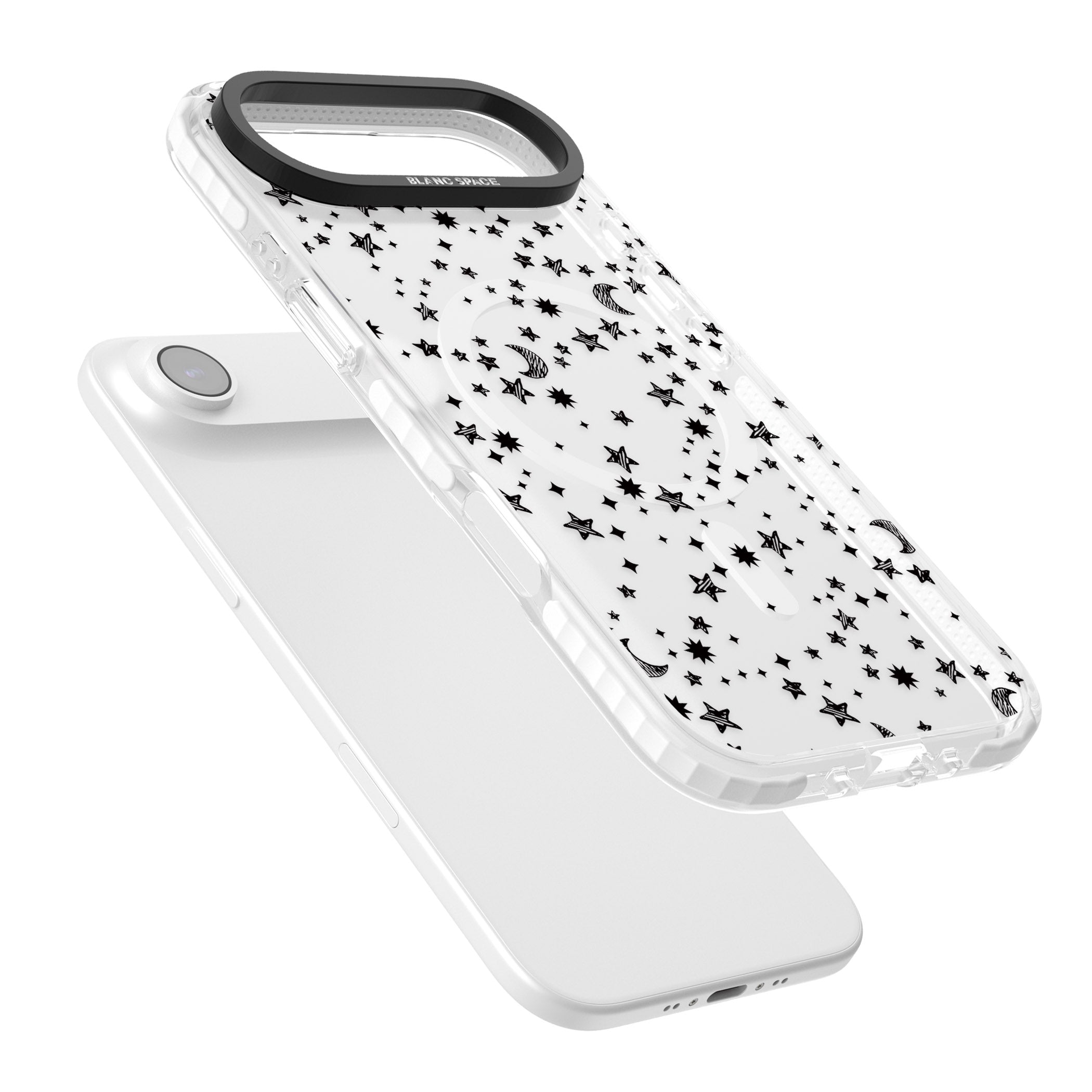 Black Cosmic Galaxy Pattern iPhone 17 Air Impact Pro Clear Phone Case Colours