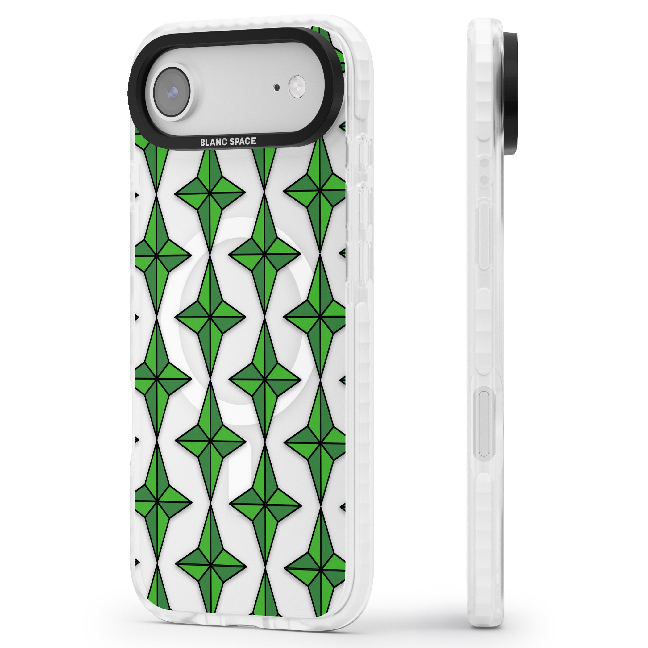 Emerald Stars Pattern (Clear) iPhone 17 Air Impact Pro Clear Phone Case Side Profile